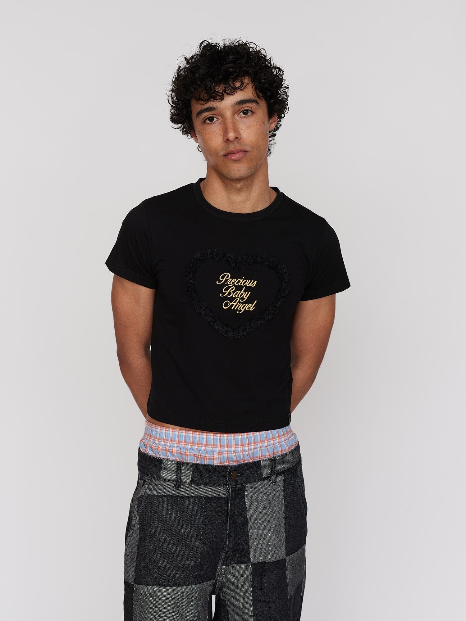 Lazy Oaf Black Precious Baby Angel Fitted T-Shirt - PRE - ORDER