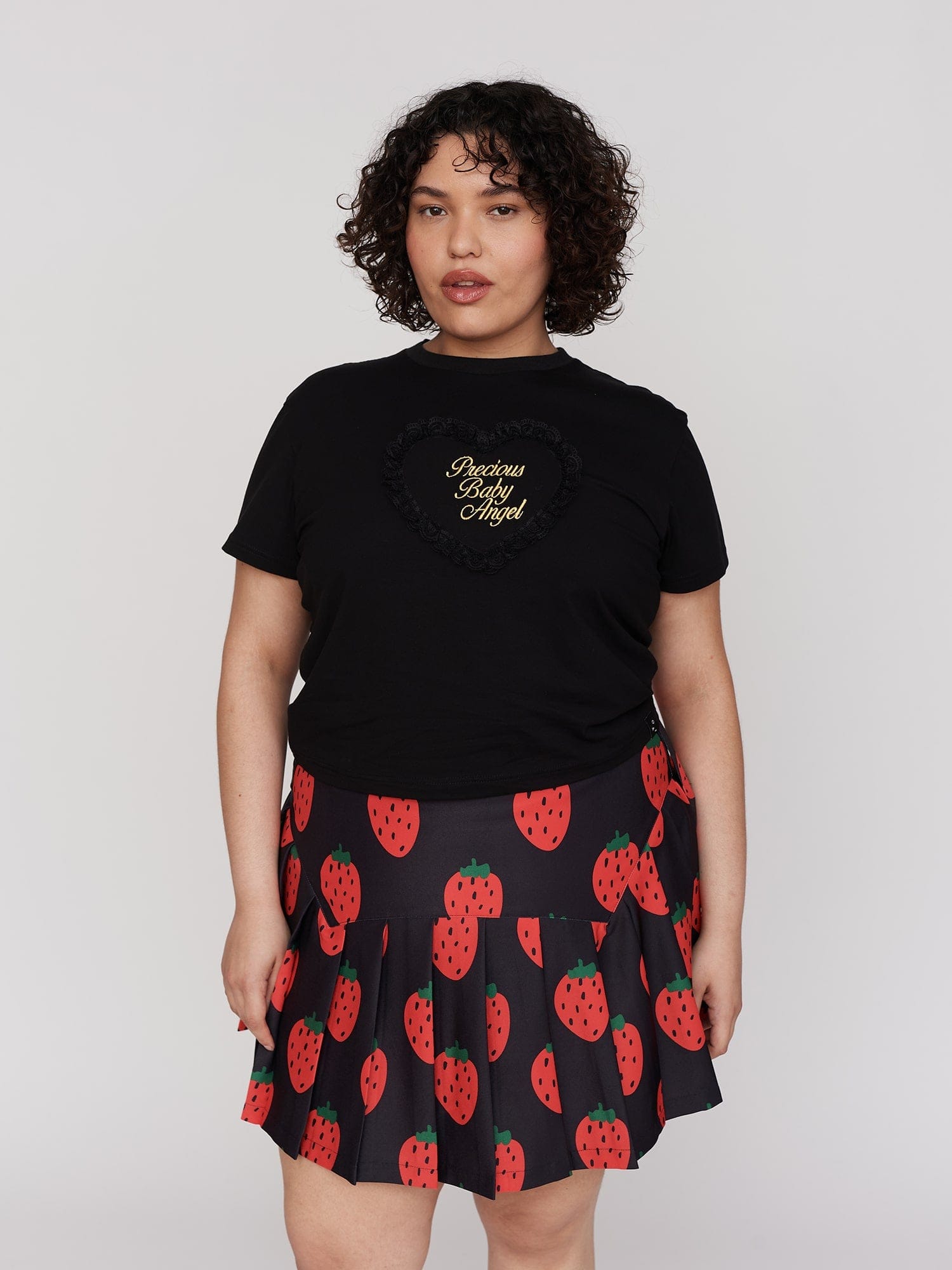 Lazy Oaf Black Precious Baby Angel Fitted T-Shirt - PRE - ORDER