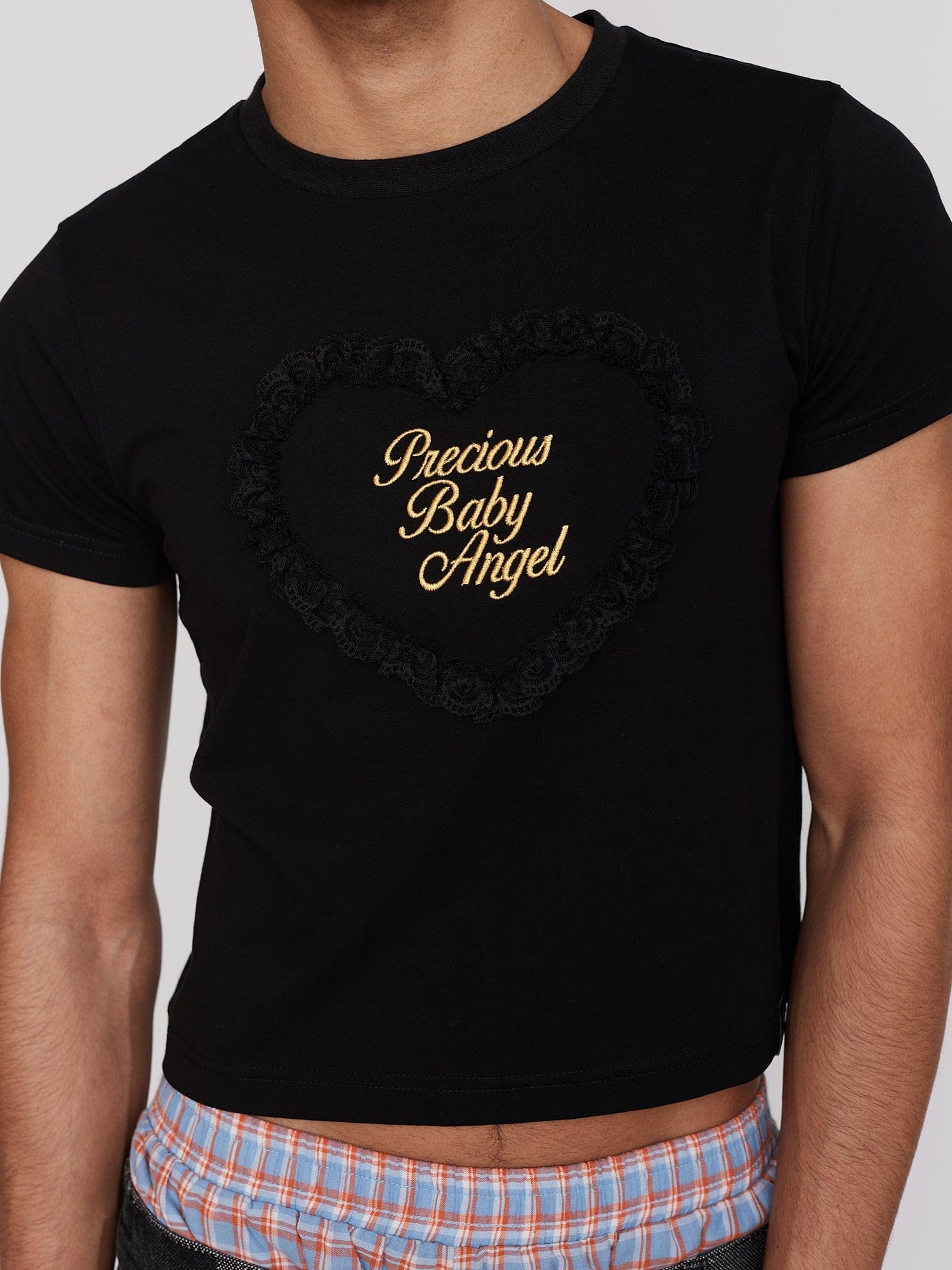 Lazy Oaf Black Precious Baby Angel Fitted T-Shirt - PRE - ORDER