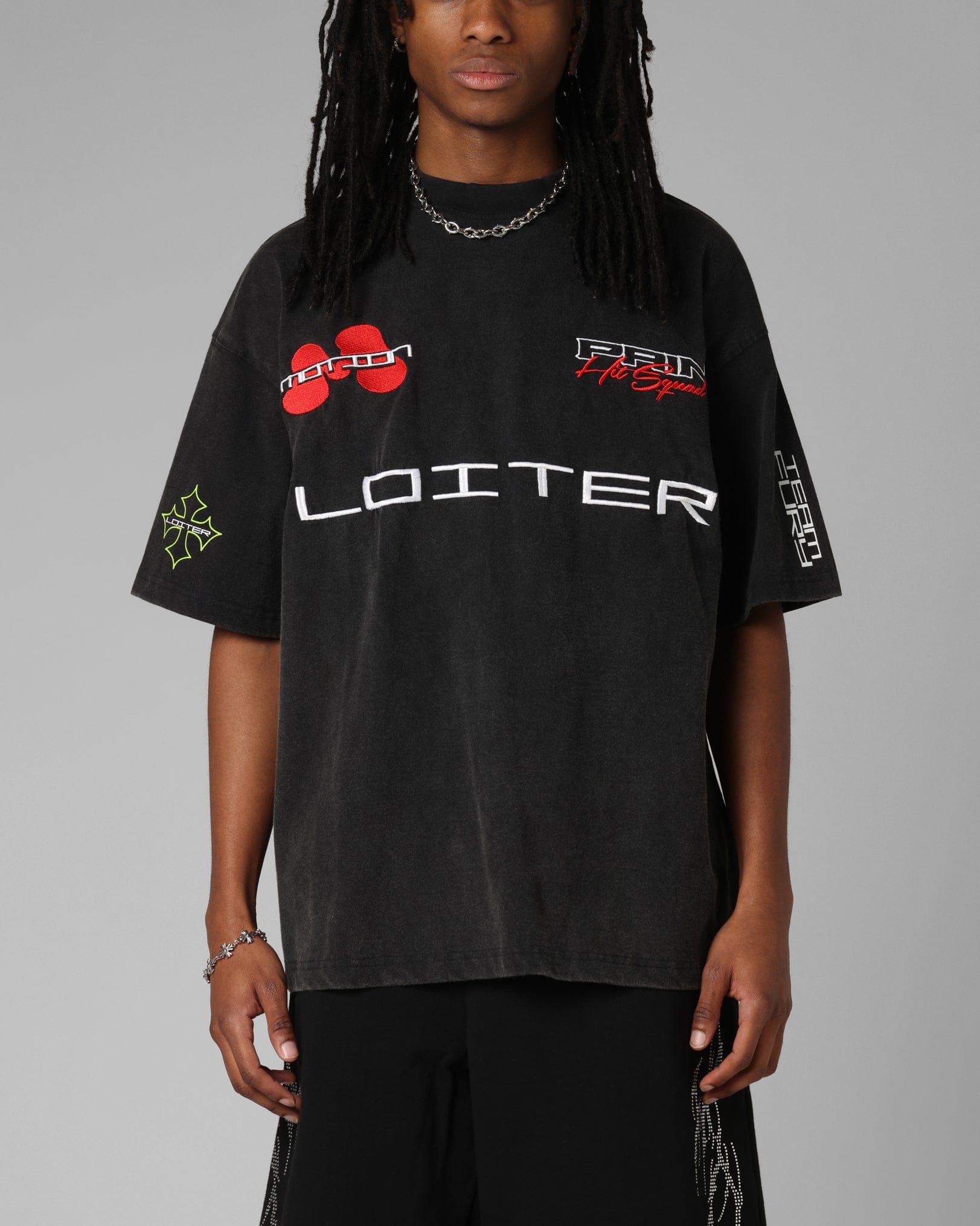 Loiter Racing Premium T - Shirt Charcoal