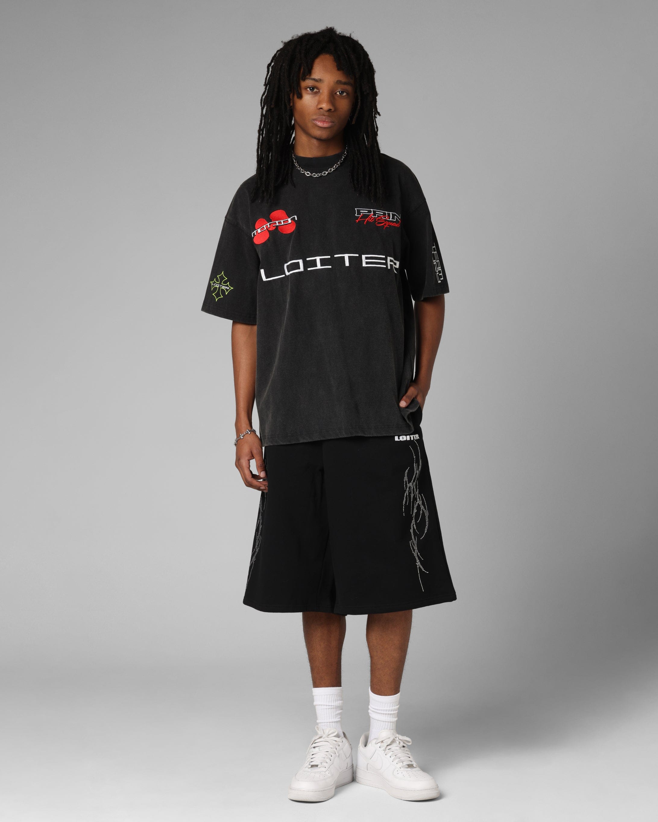 Loiter Racing Premium T - Shirt Charcoal