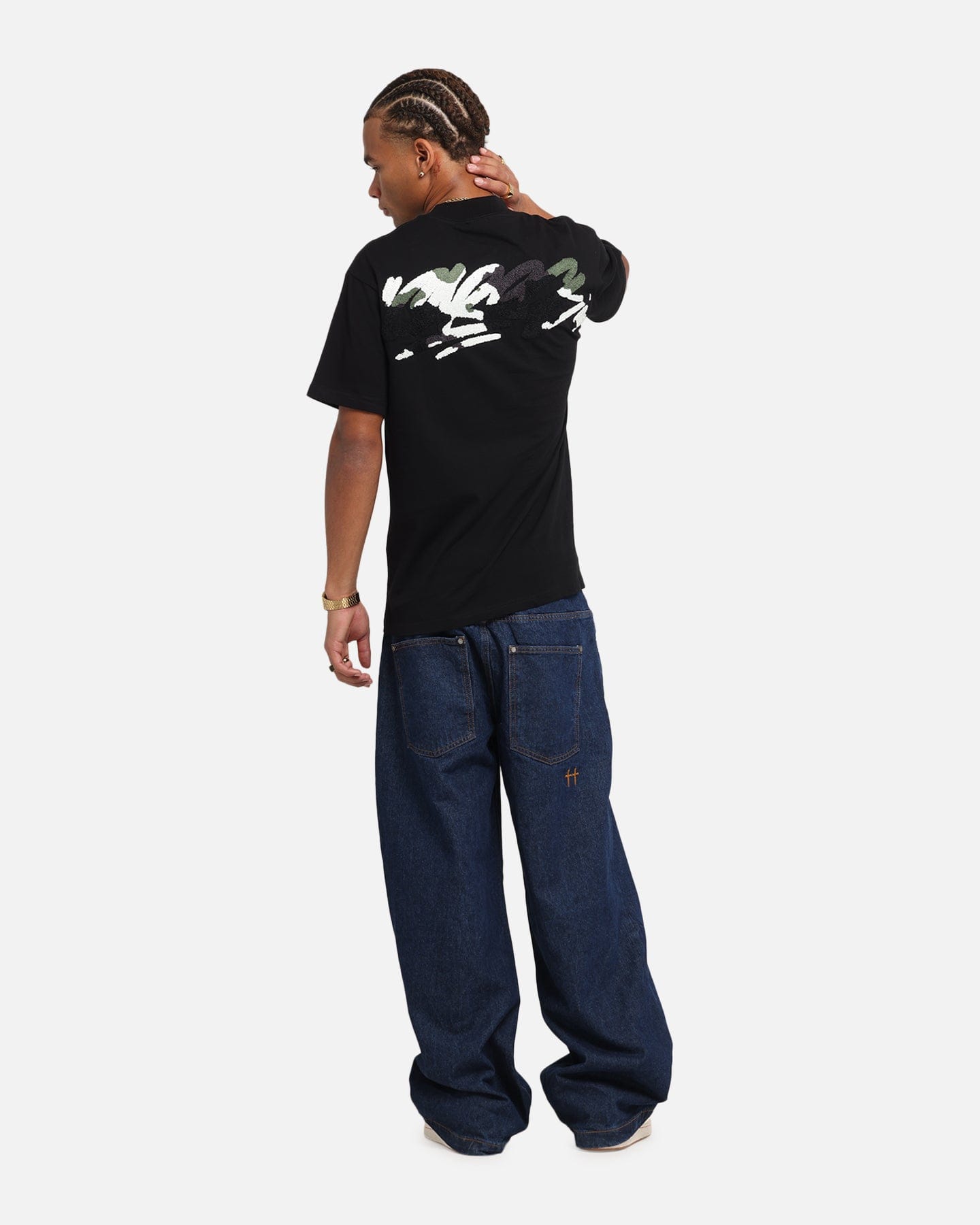 Carre Tag Mockneck T - Shirt Black