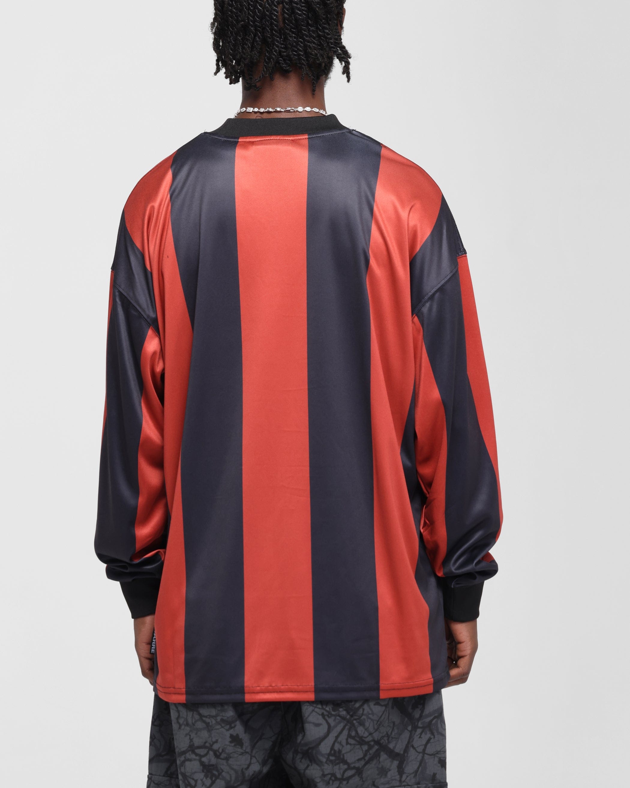 Carre Academy Oversized Long Sleeve T - Shirt Red/Black