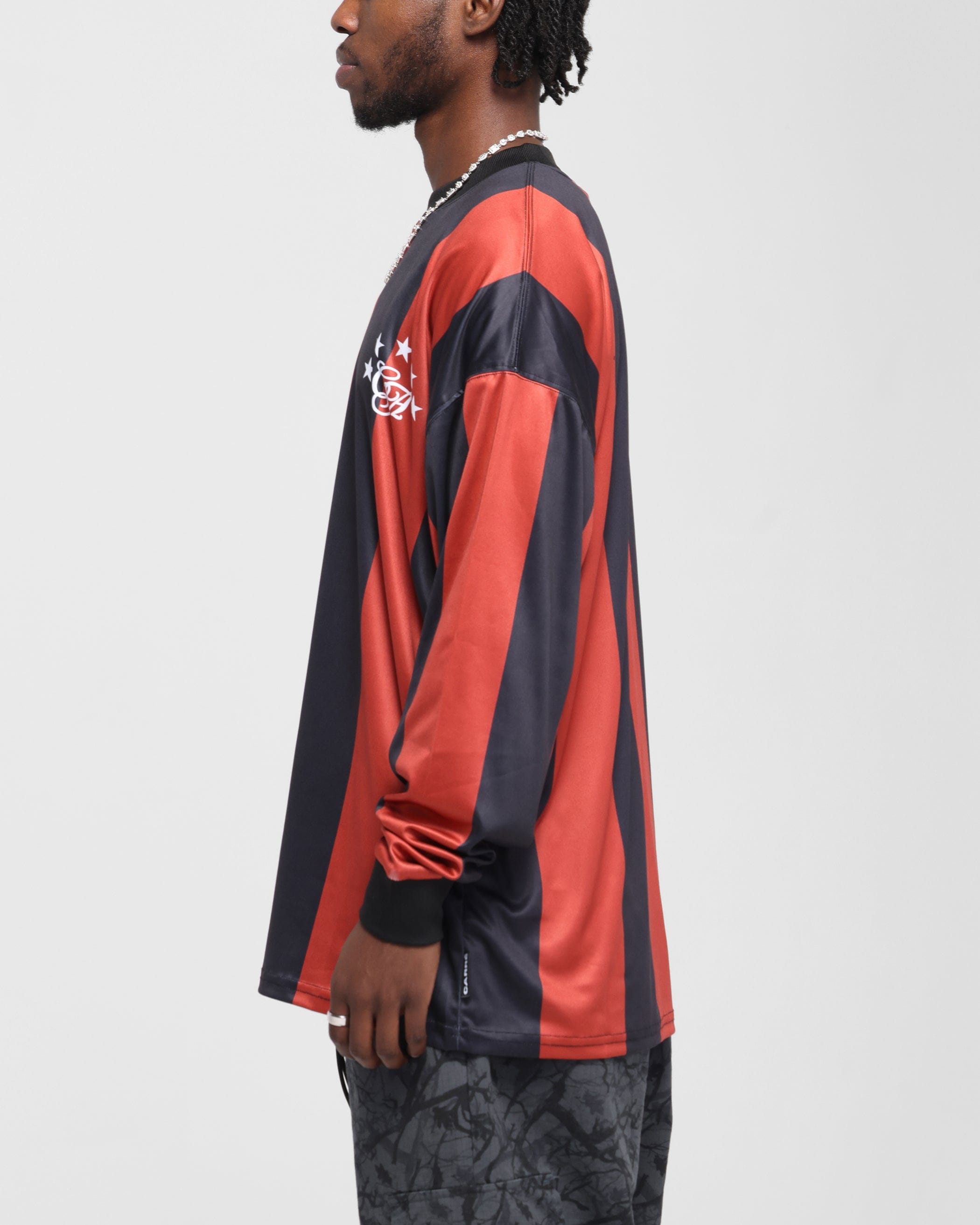 Carre Academy Oversized Long Sleeve T - Shirt Red/Black