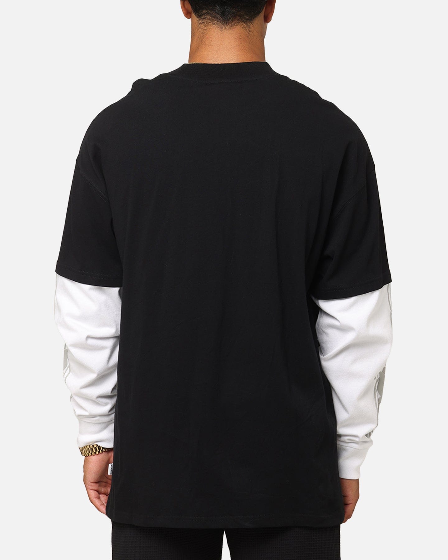 Carre Rosebowl Layered Long Sleeve T - Shirt Black/White