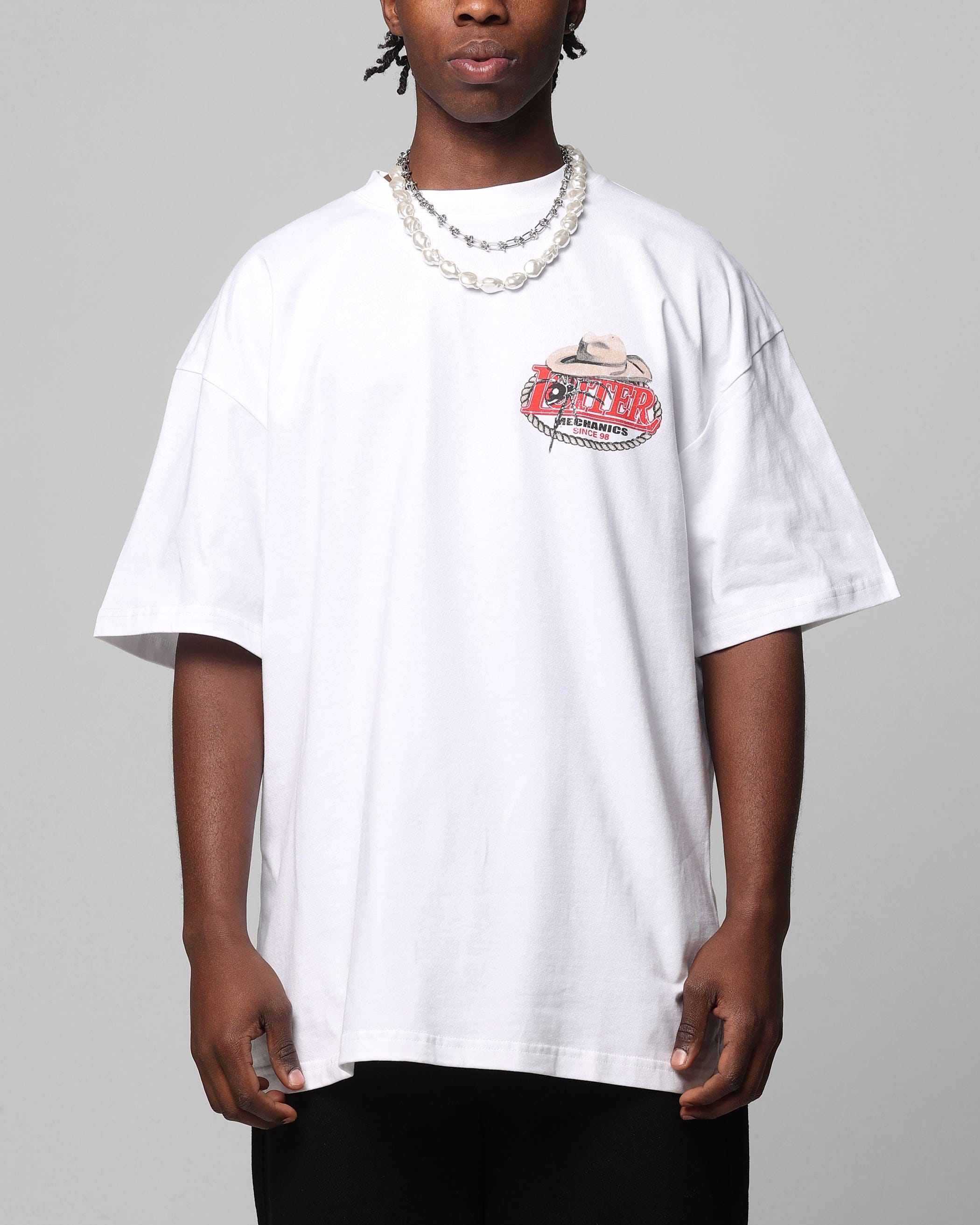 Loiter Mechanic Drop T - Shirt White