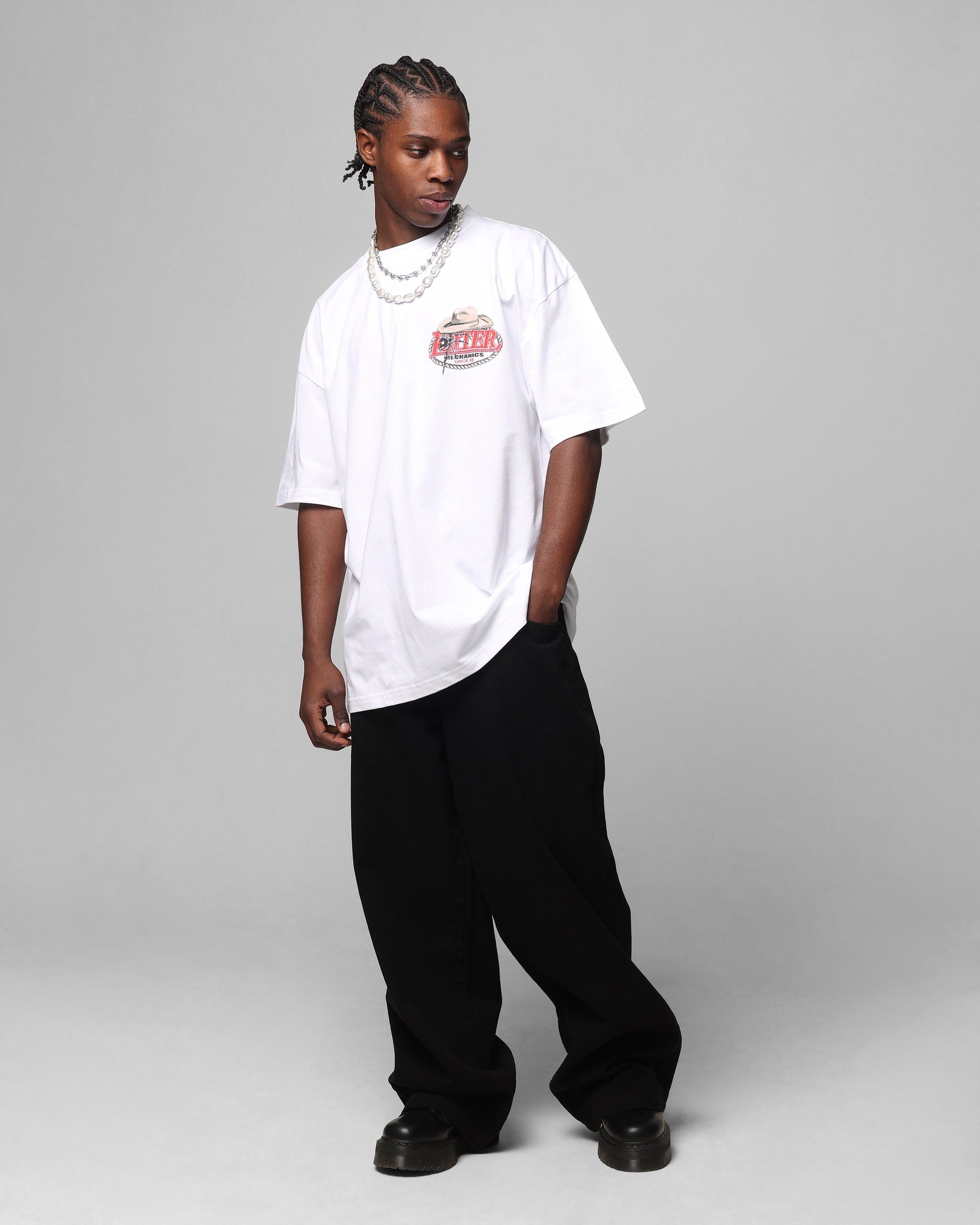 Loiter Mechanic Drop T - Shirt White