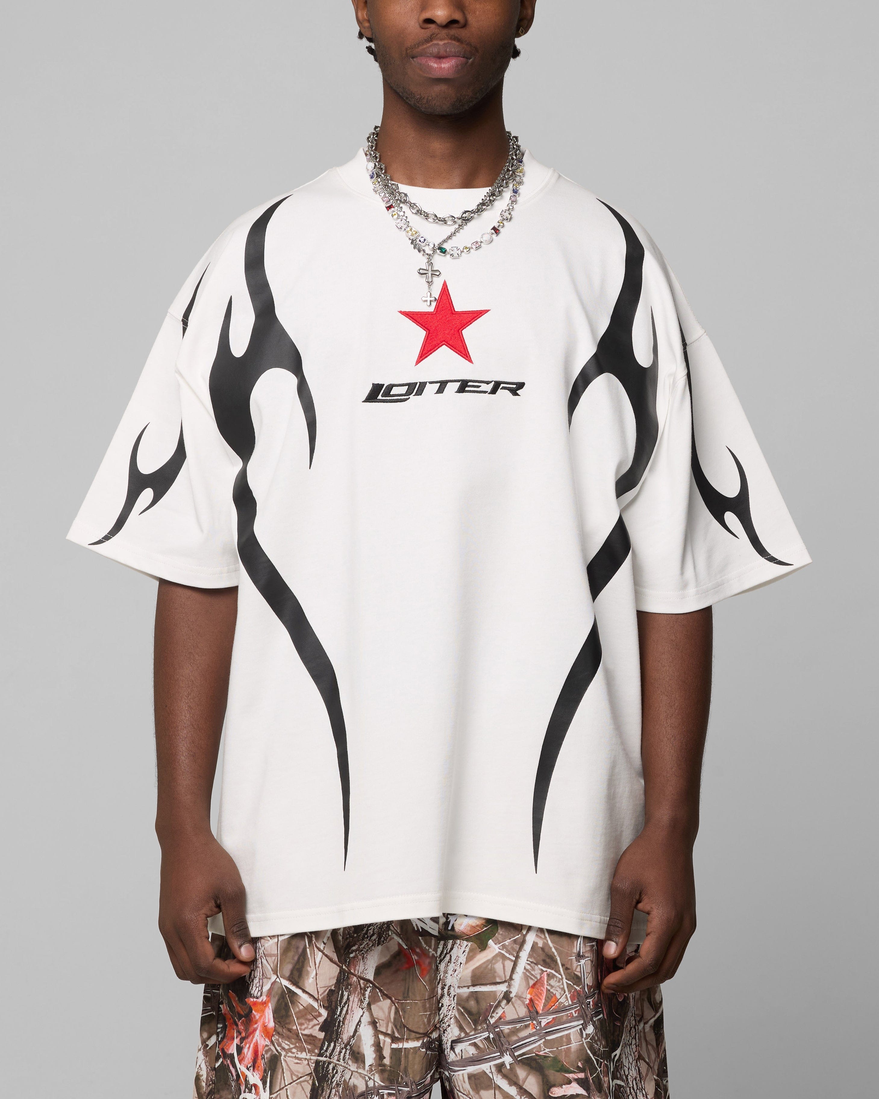 Loiter Trackstar T - Shirt Off White