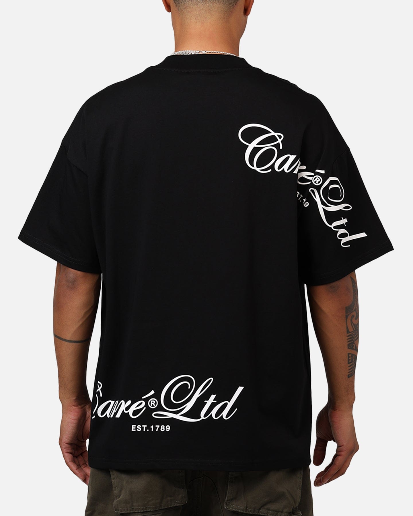 Carre Side Script Oversized T - Shirt Black