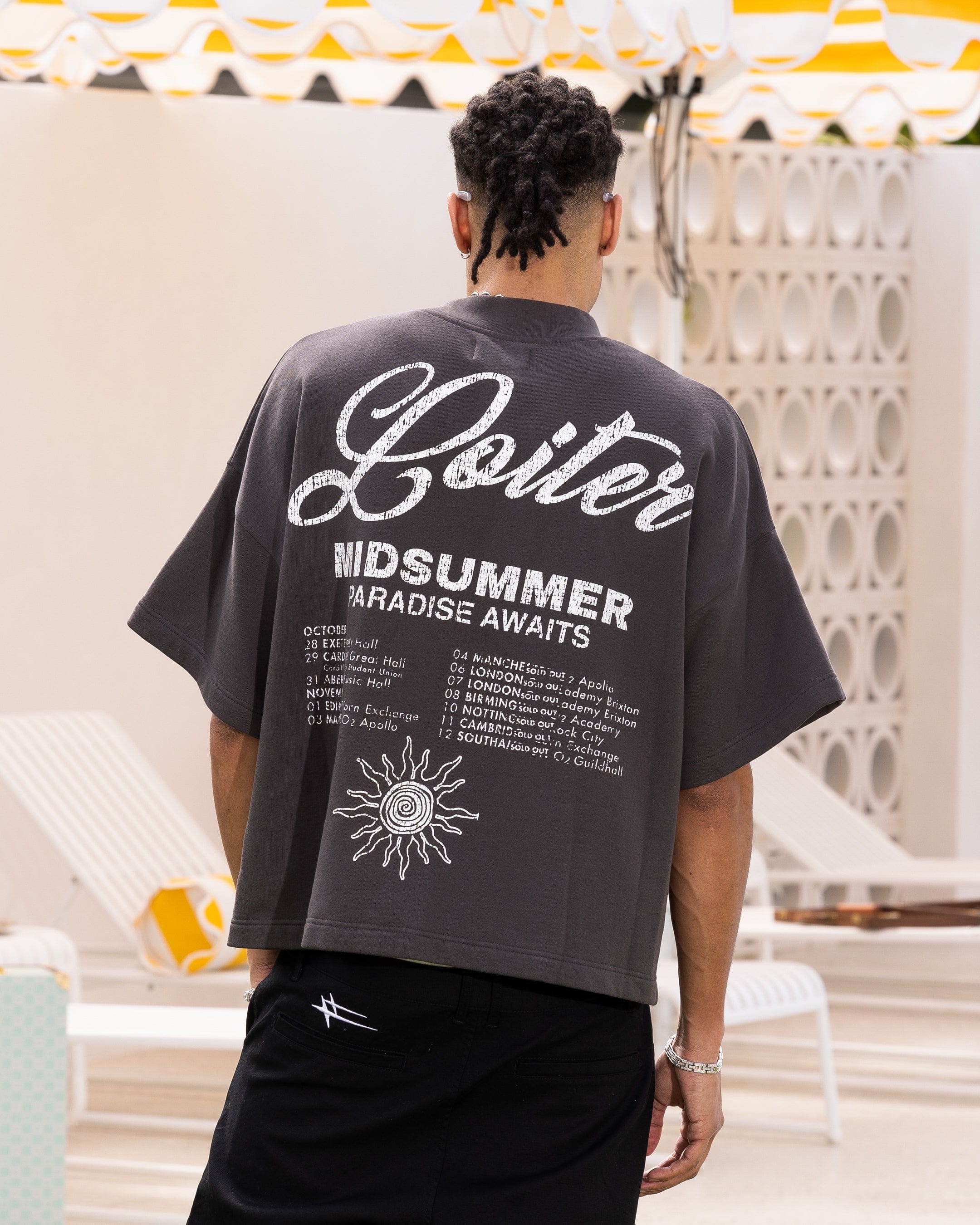 Loiter Palm Spring Box T - Shirt Charcoal