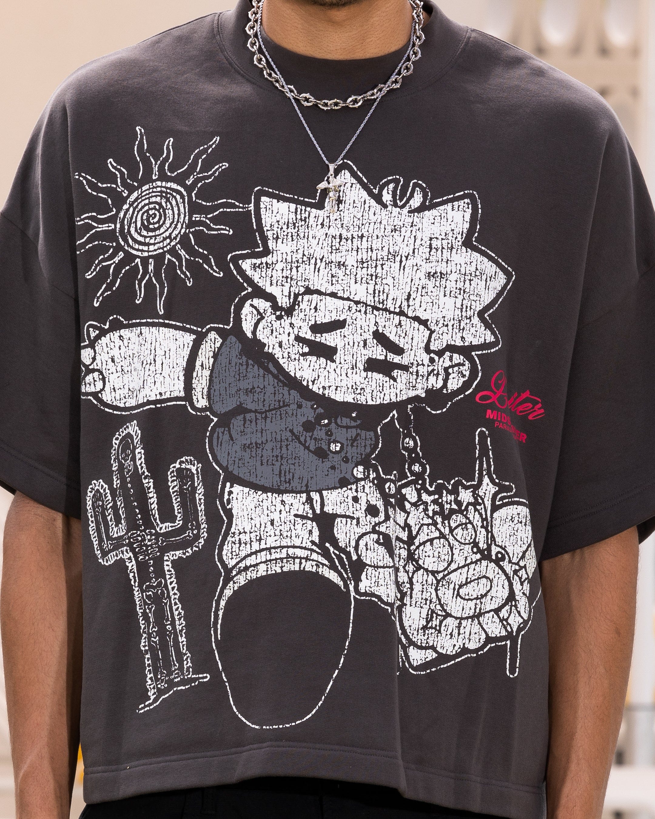 Loiter Palm Spring Box T - Shirt Charcoal
