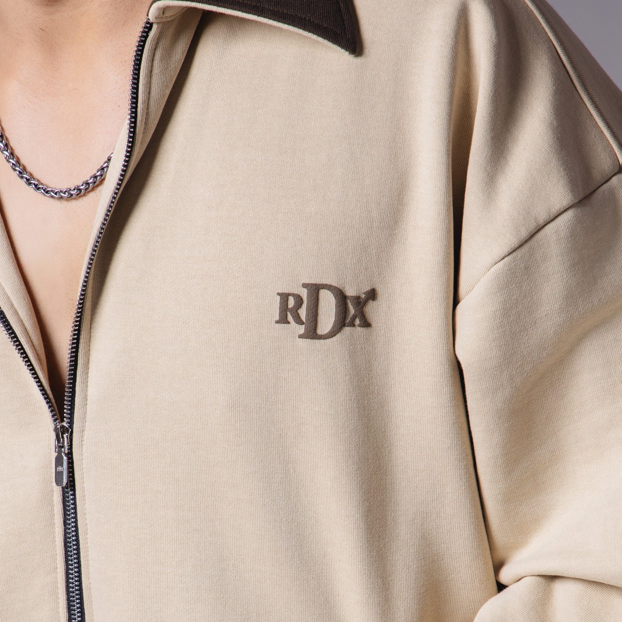 DUAL BEIGE & BROWN DUAL COLOUR SLEEVE JACKET