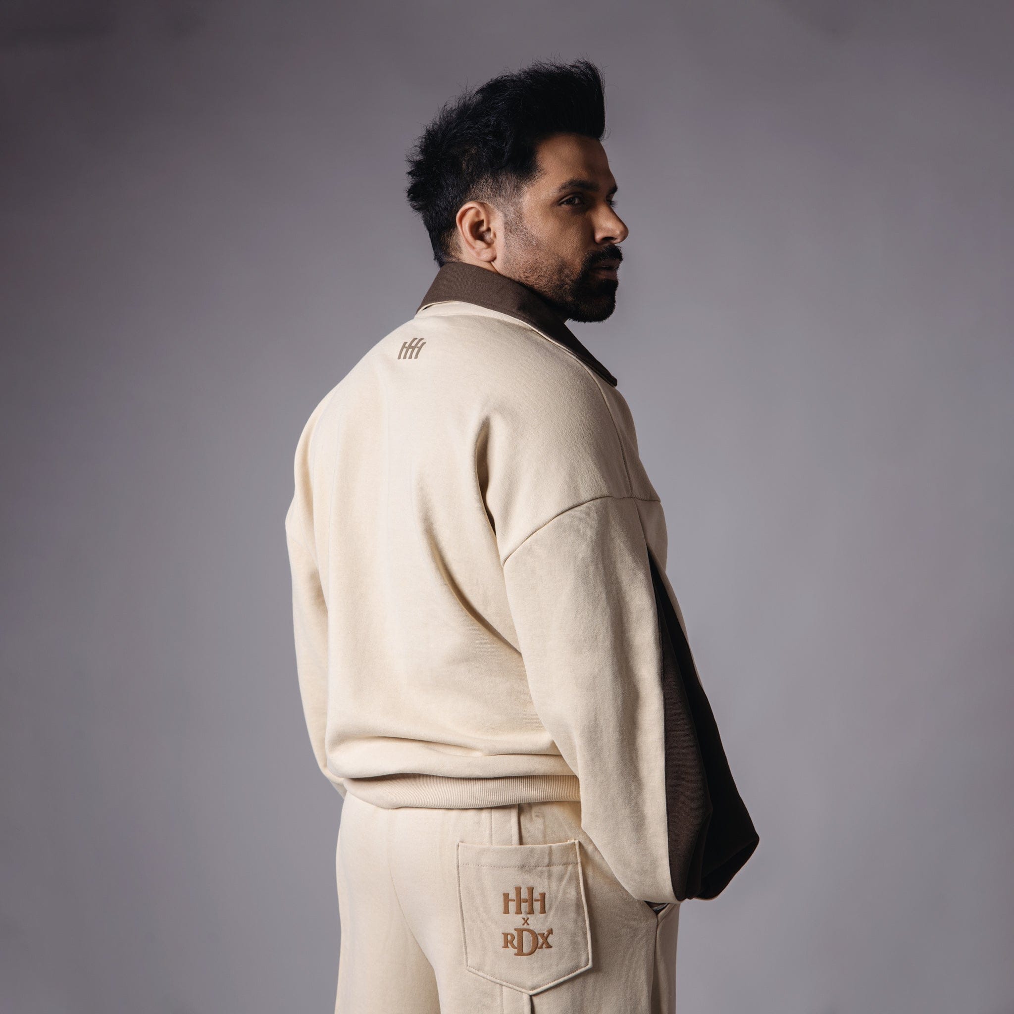 DUAL BEIGE & BROWN DUAL COLOUR SLEEVE JACKET
