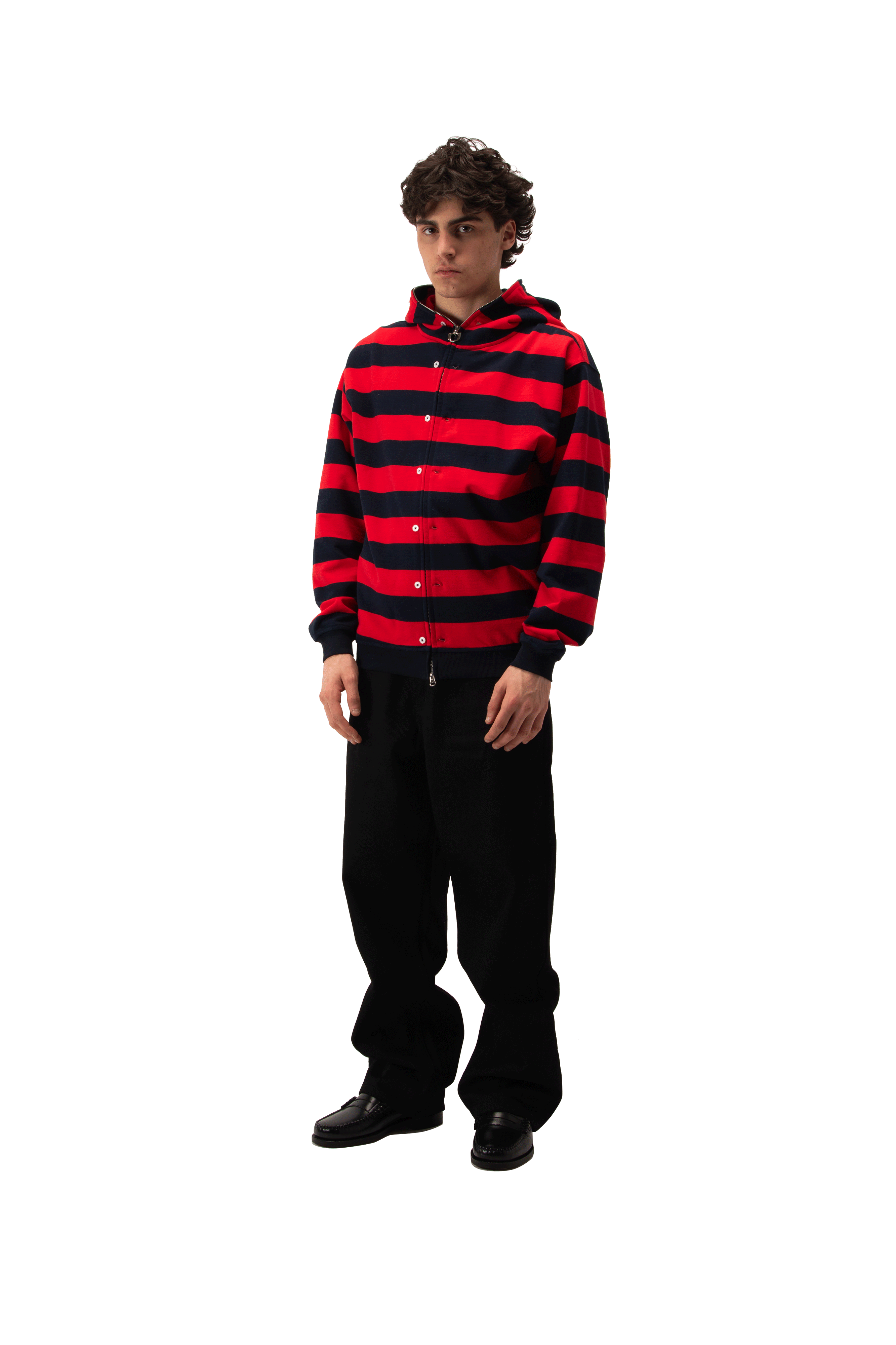 One Block Down Button Up Zip - Up Sweatshirt