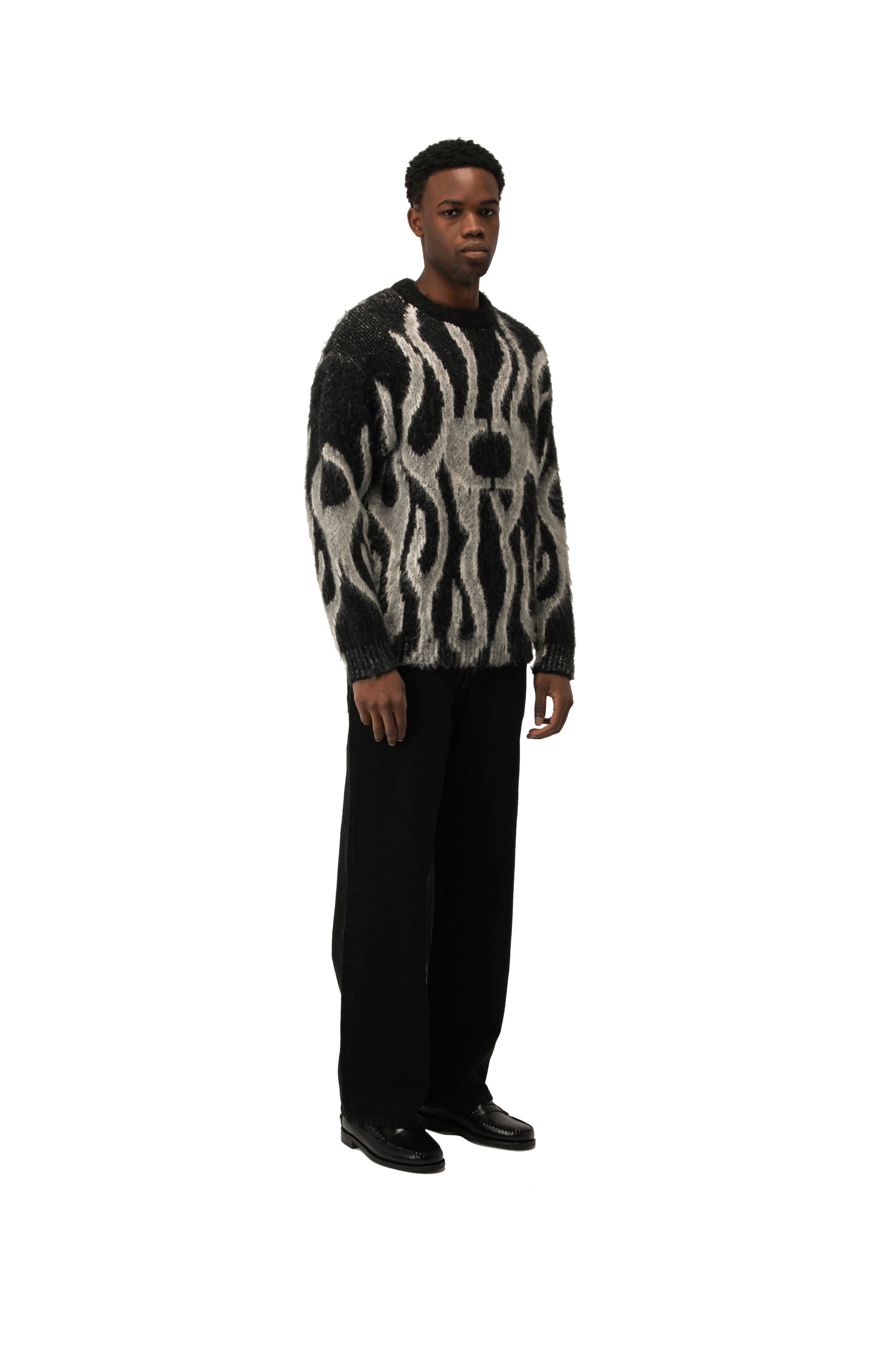 One Block Down Flames Mohair Crewneck