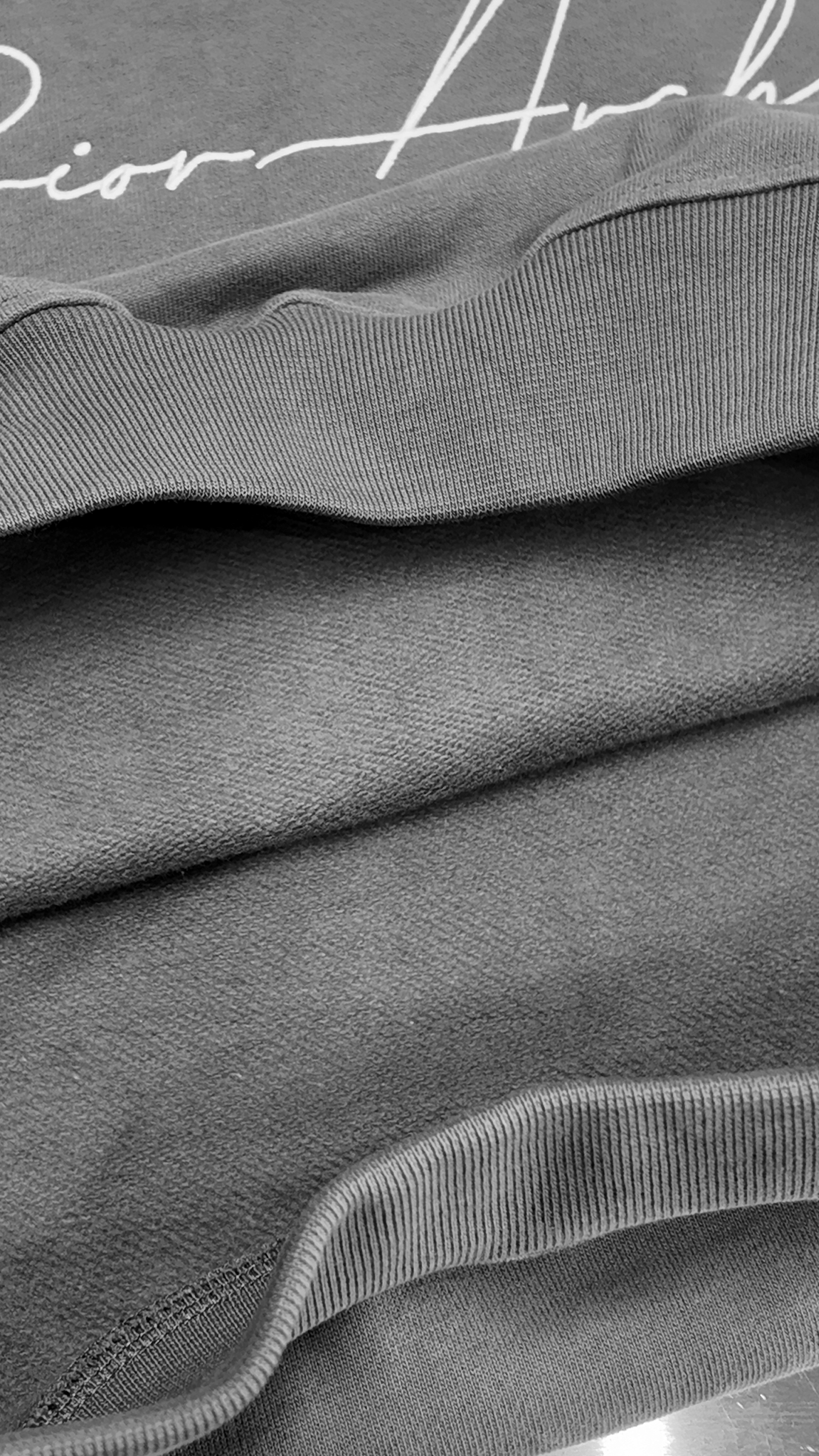 Prior Archives Prior Embroidery Logo Oversized Cropped Hoodie Slate