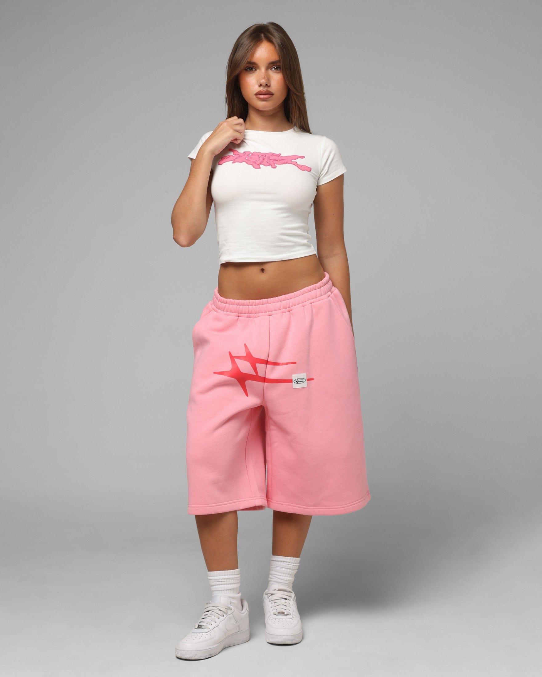 Loiter Women's Global Baby T - Shirt White/Pink