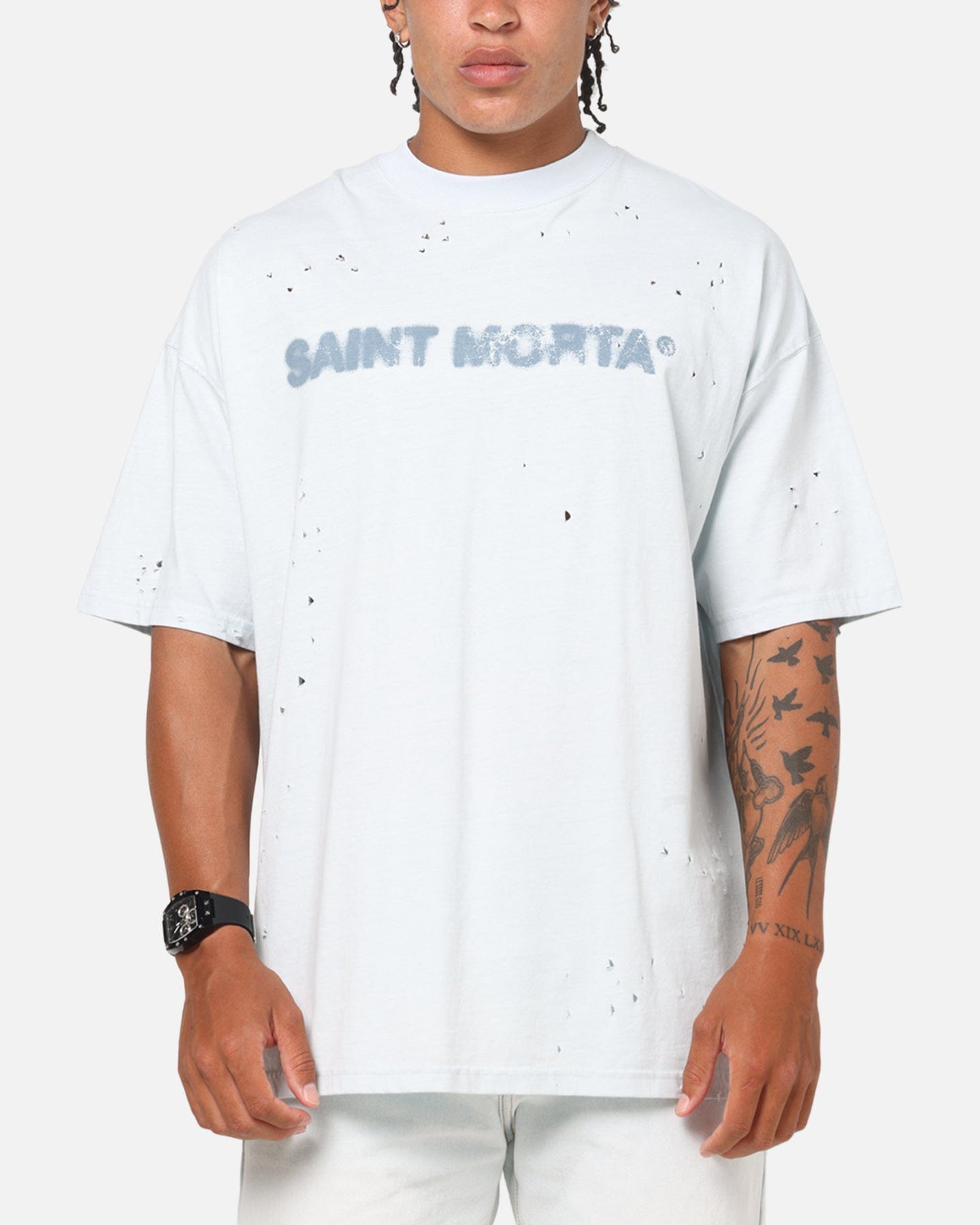 Saint Morta Apocalypse Boxy T - Shirt Washed Blue