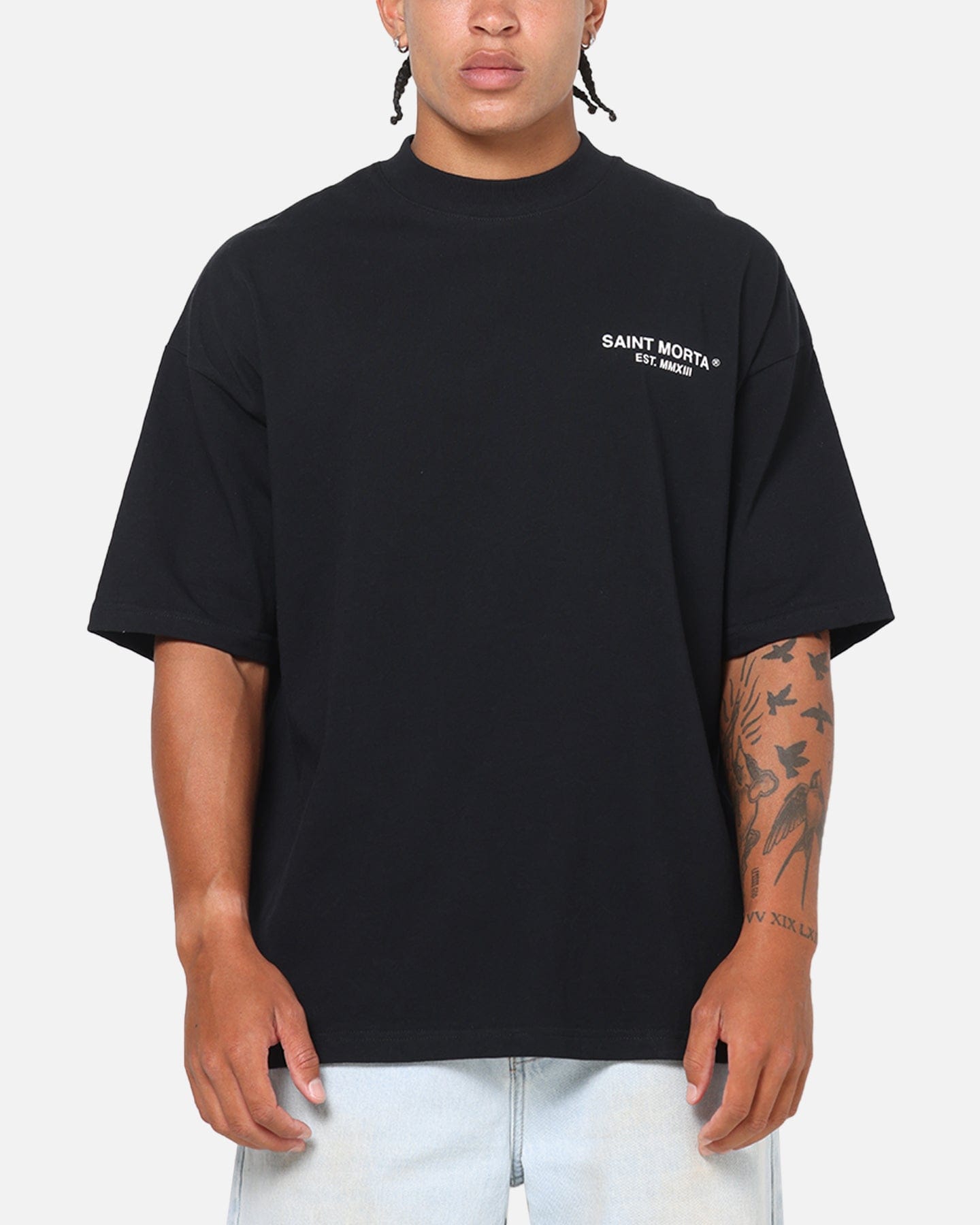 Saint Morta Departed Boxy T - Shirt Black/Grey