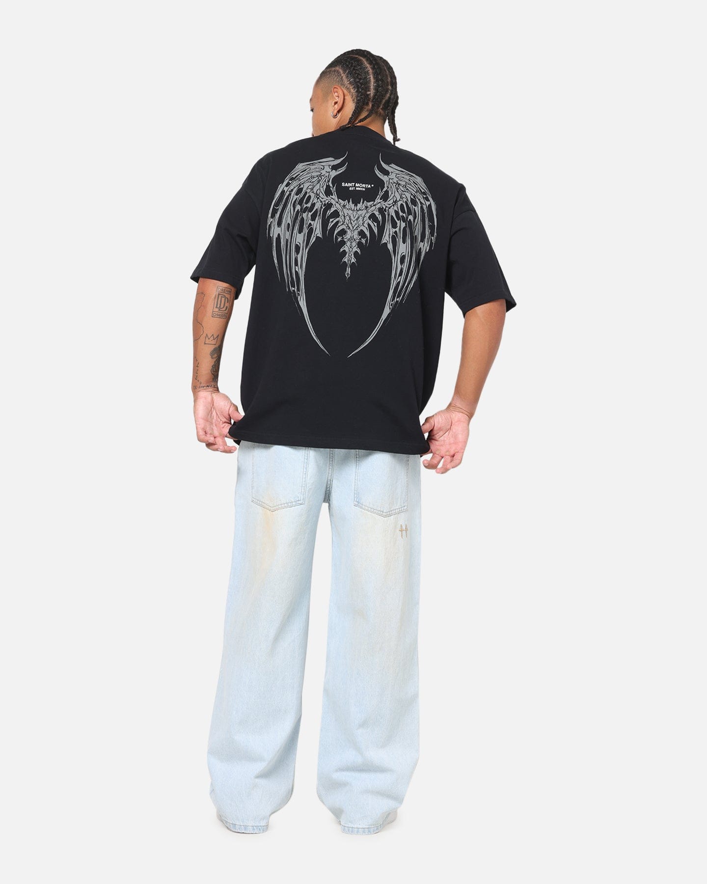 Saint Morta Departed Boxy T - Shirt Black/Grey