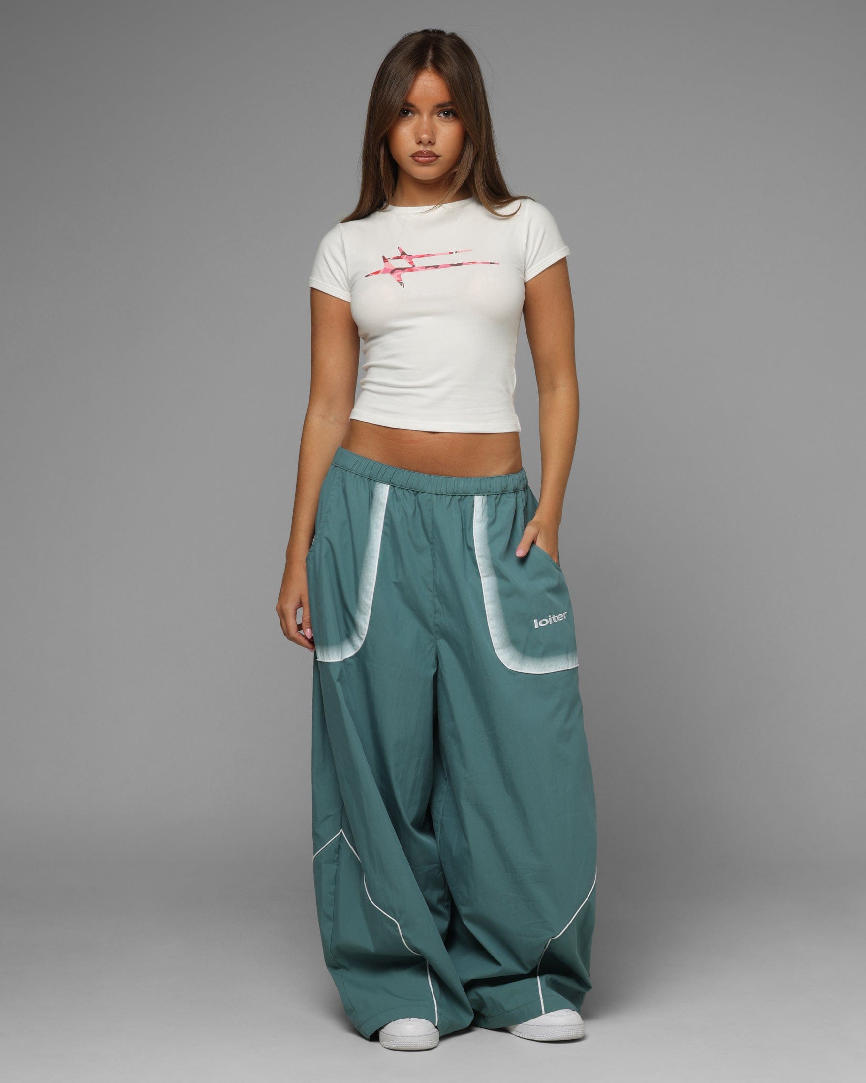 Loiter Women's Hybrid Baby T - Shirt White
