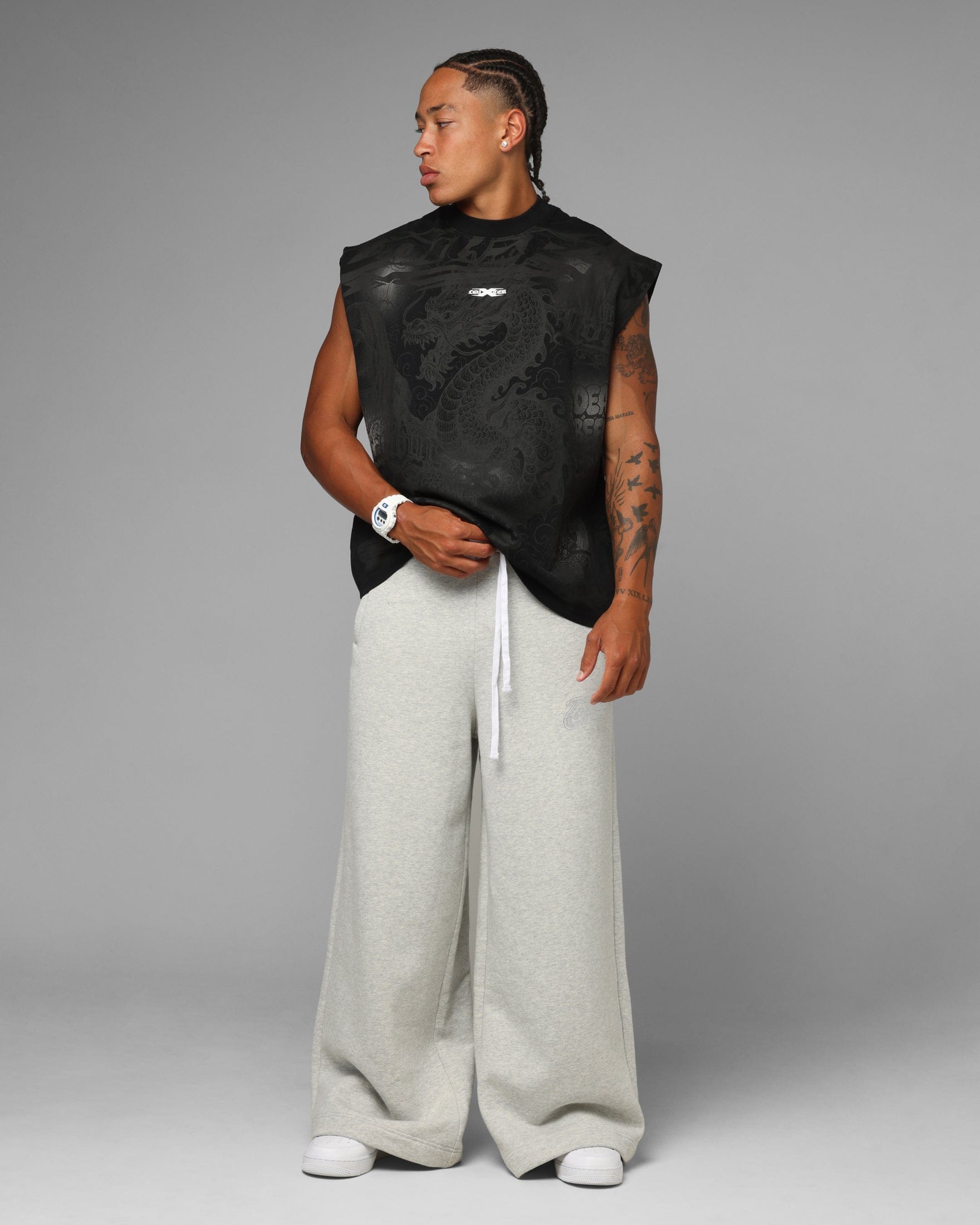 Loiter Sketch Book Muscle T - Shirt Black