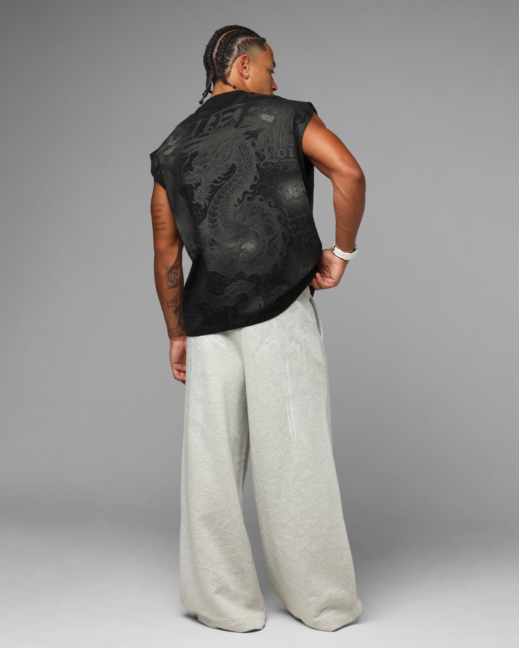 Loiter Sketch Book Muscle T - Shirt Black