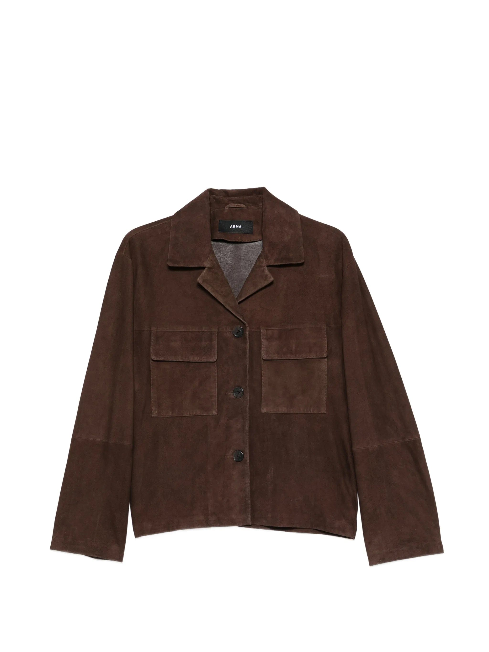Arma Flore flap - pocket suede jacket