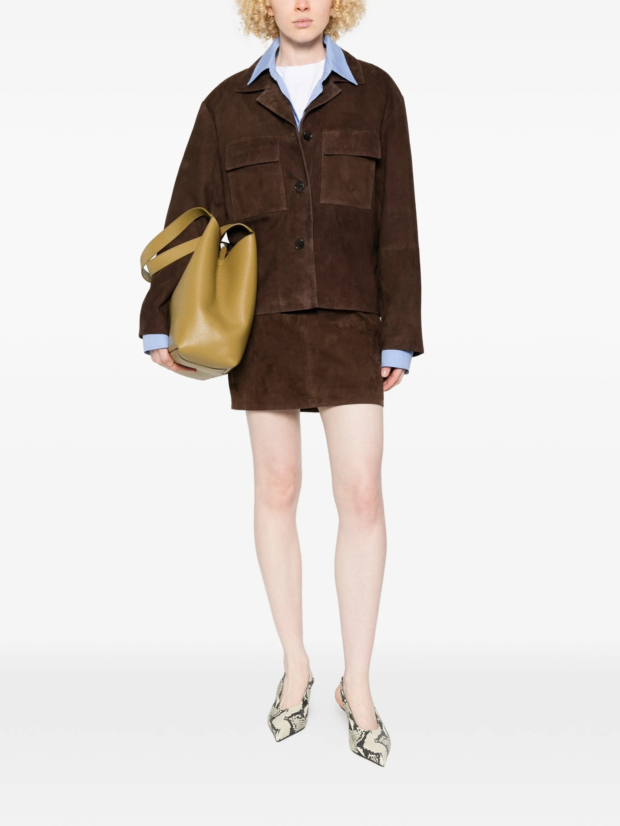 Arma Flore flap - pocket suede jacket
