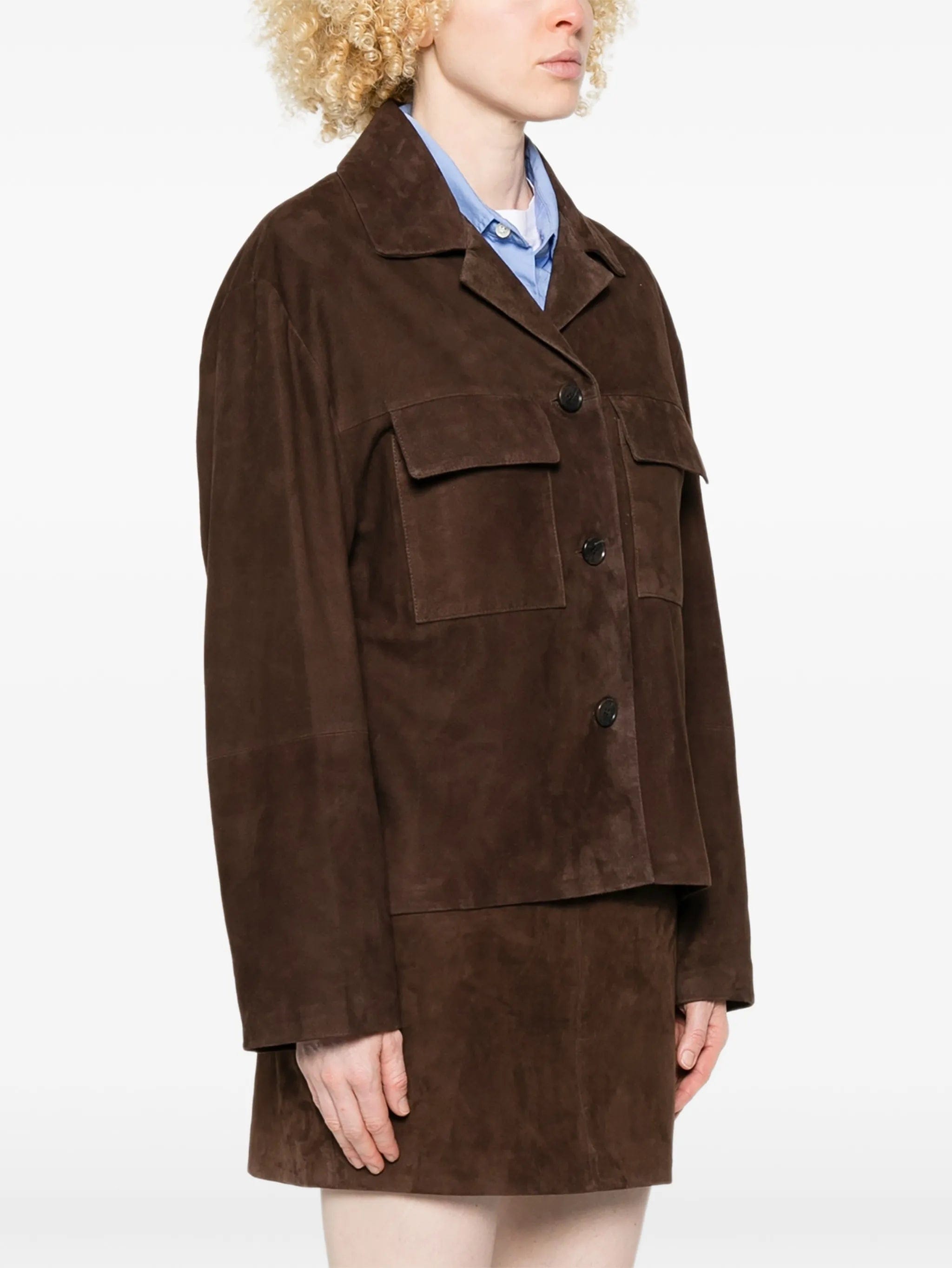 Arma Flore flap - pocket suede jacket