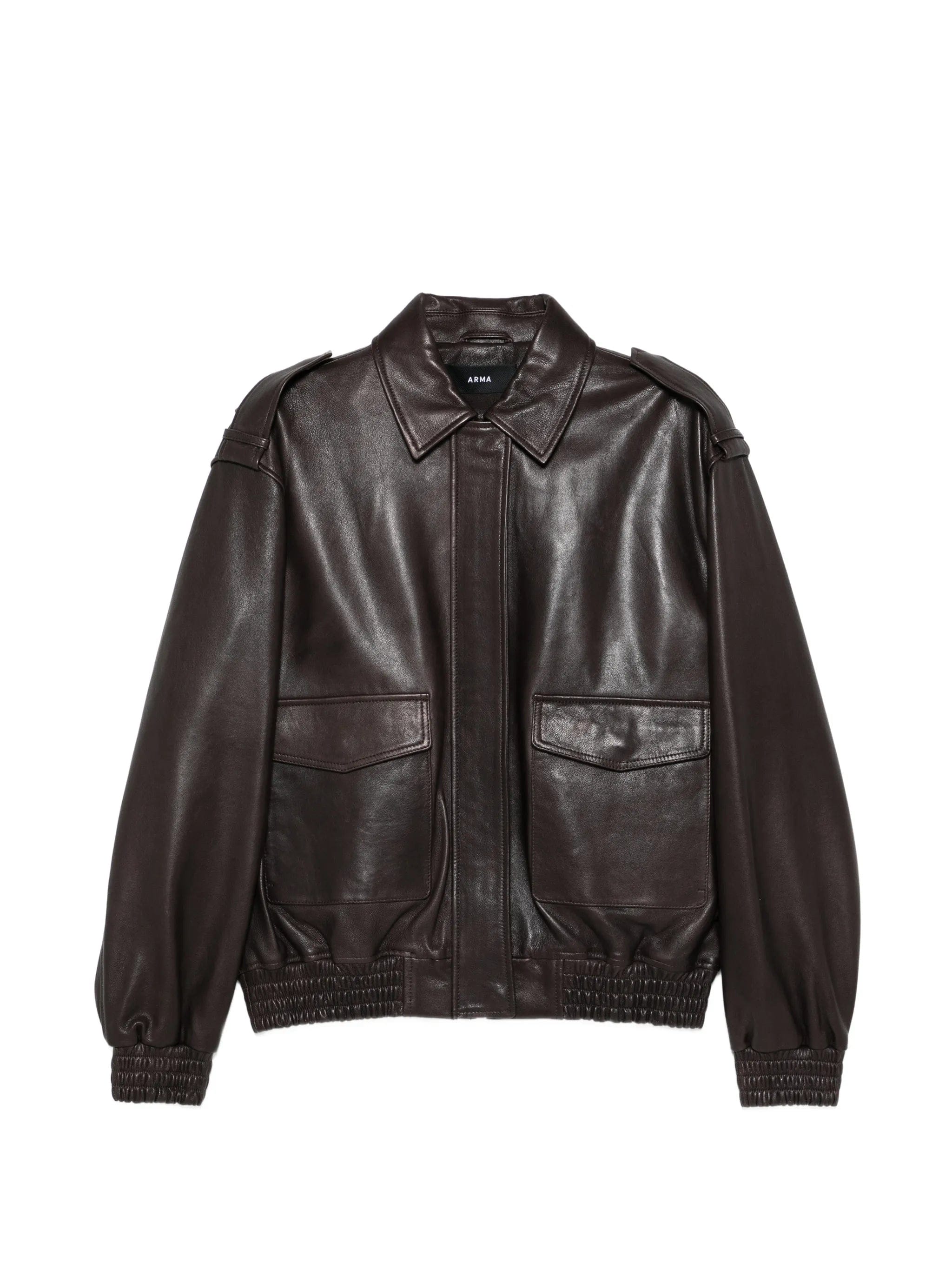 Arma Astra leather bomber jacket