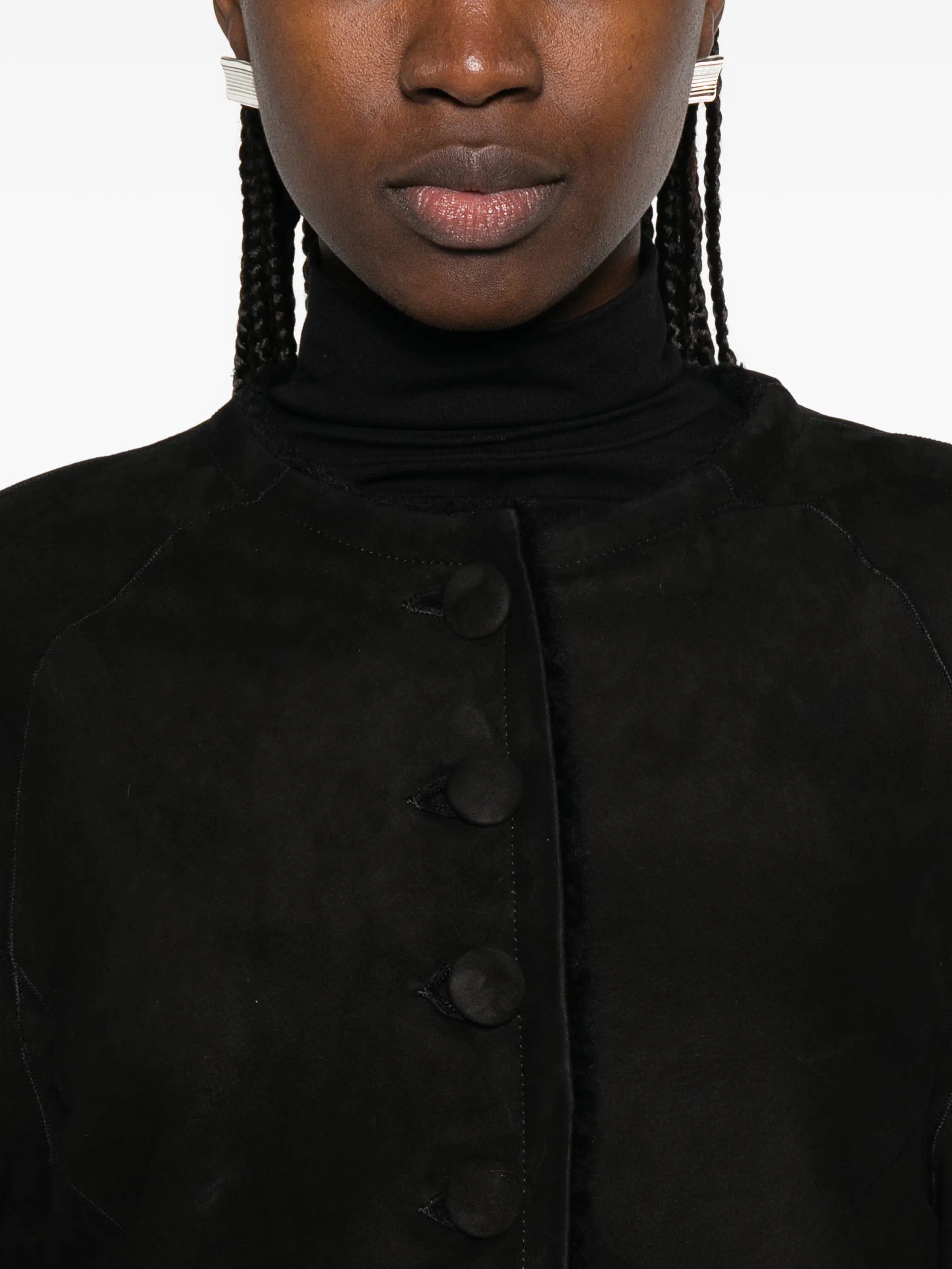 Nour Hammour Willow buttoned leather jacket