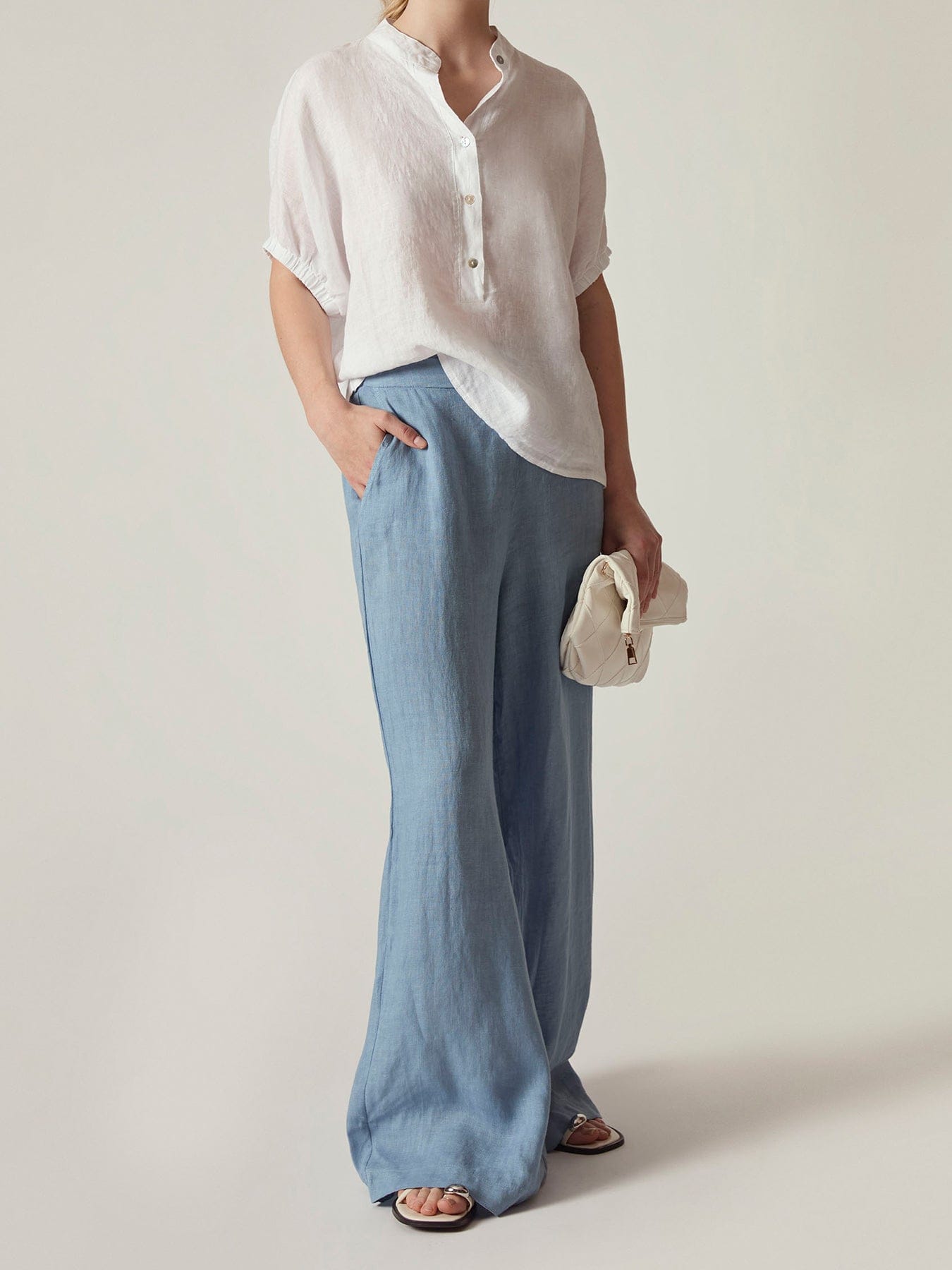 James Lakeland Relaxed Fit Linen Blouse White
