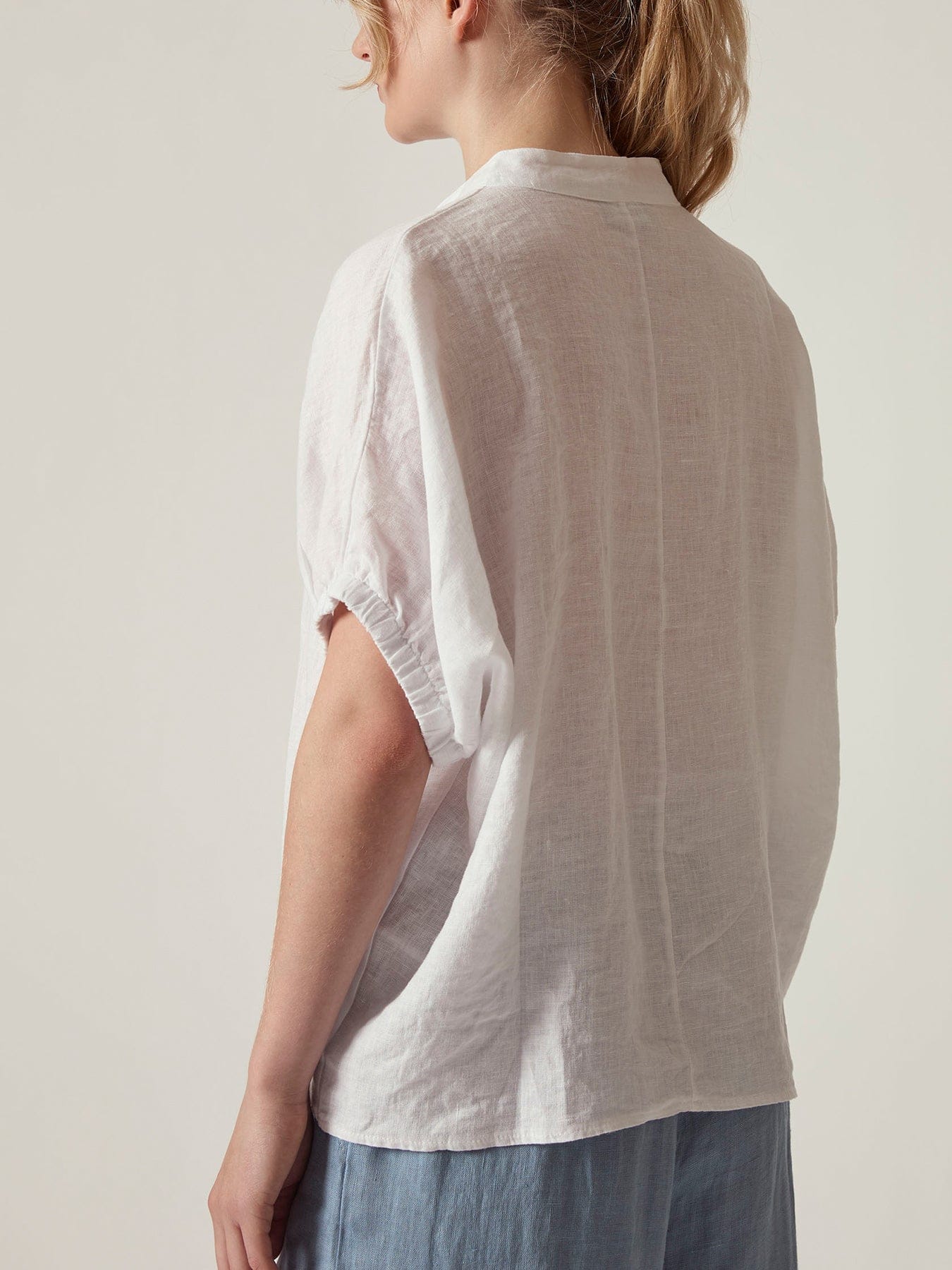 James Lakeland Relaxed Fit Linen Blouse White