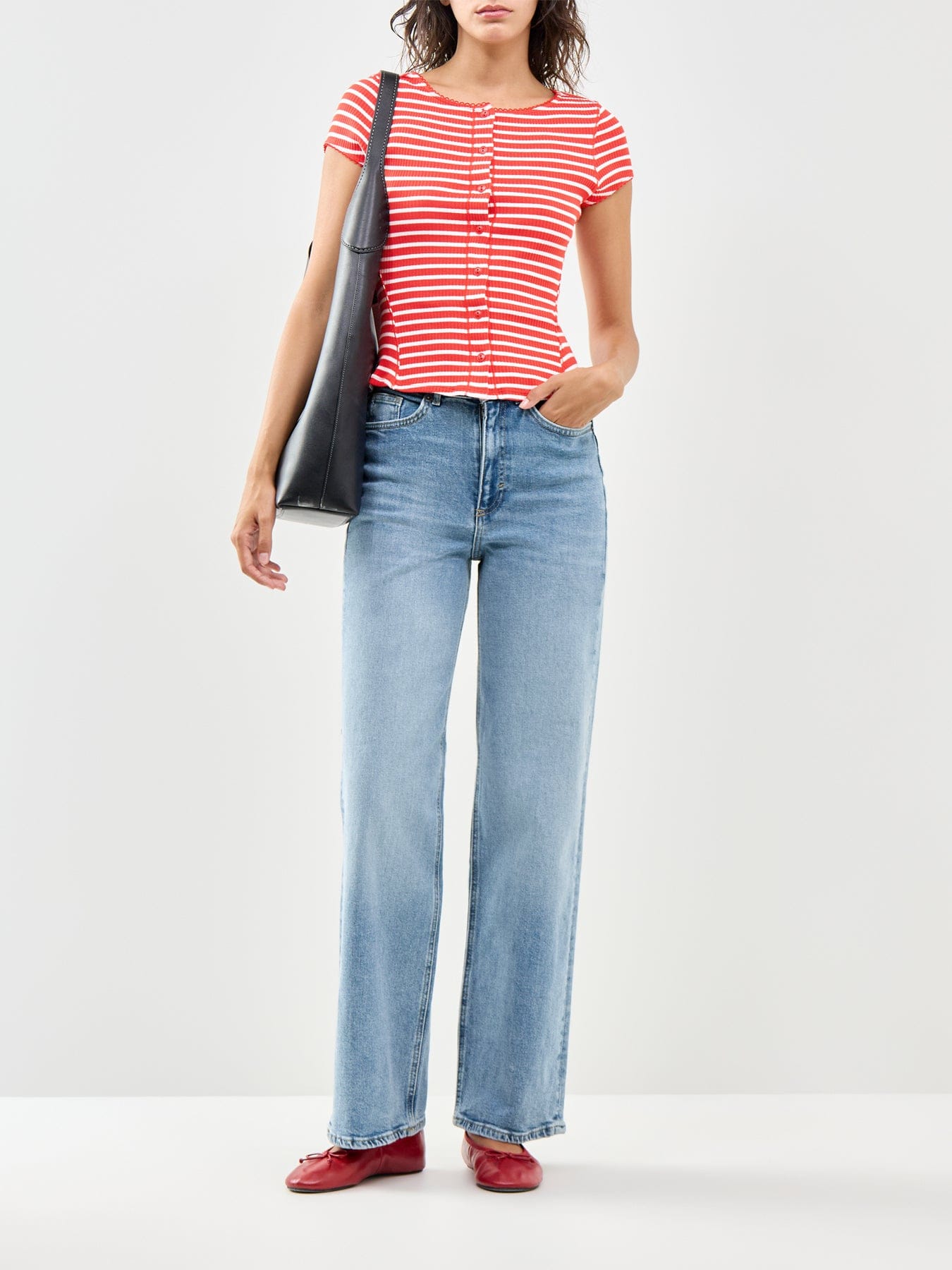 ONLY Juicy High Waist Wide Leg Jeans Blue
