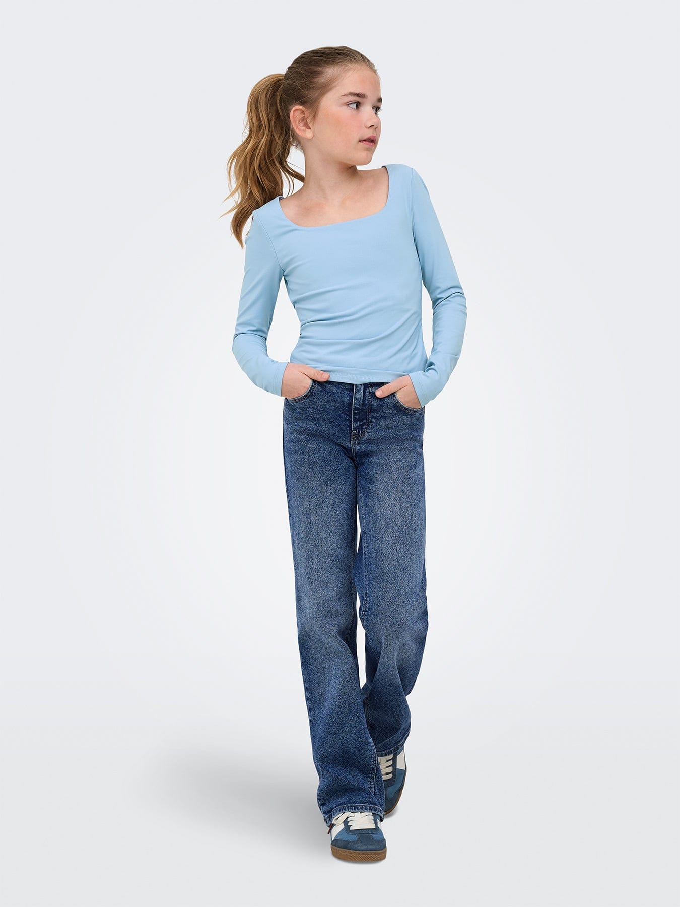 ONLY Kids' Juicy Wide Leg Jeans Blue