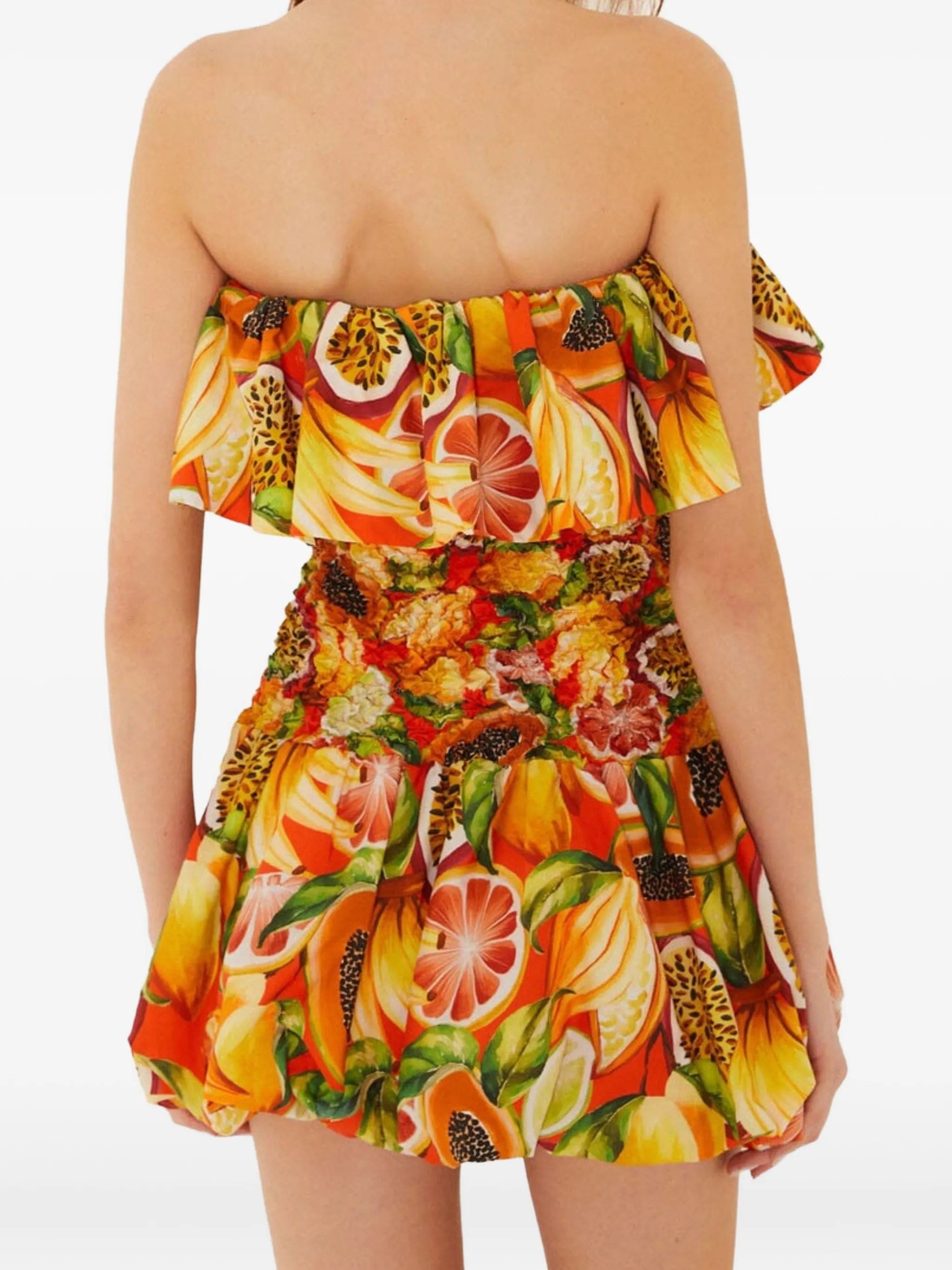 FARM Rio Fruit Garden ruffled dress