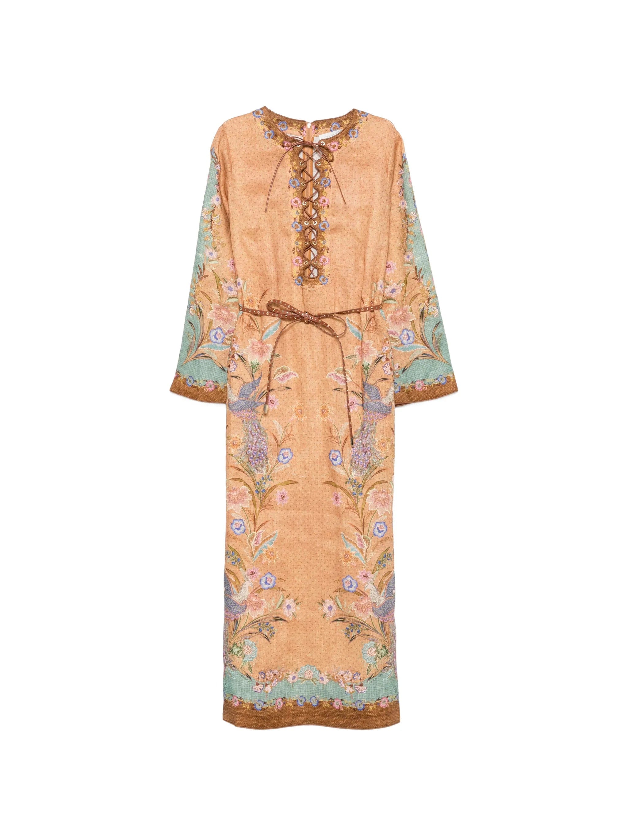 Zimmermann Indra lace - up floral - print midi dress