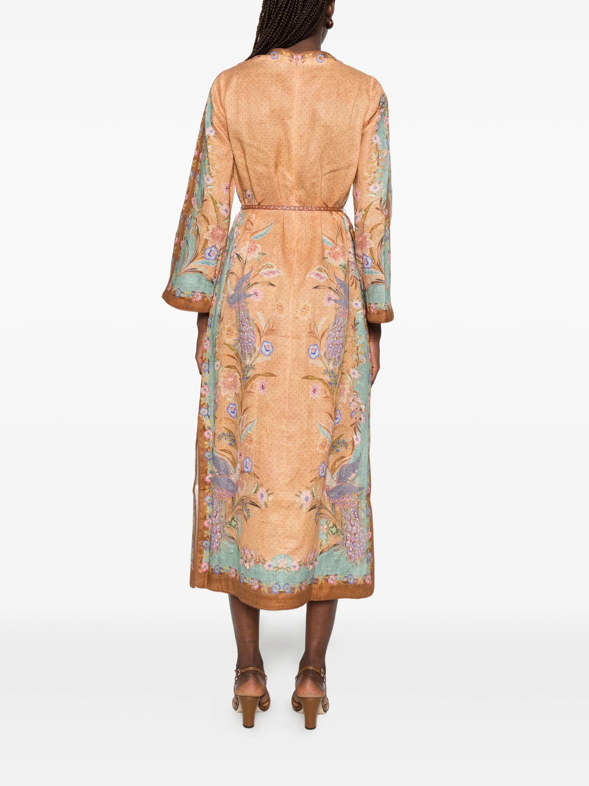 Zimmermann Indra lace - up floral - print midi dress