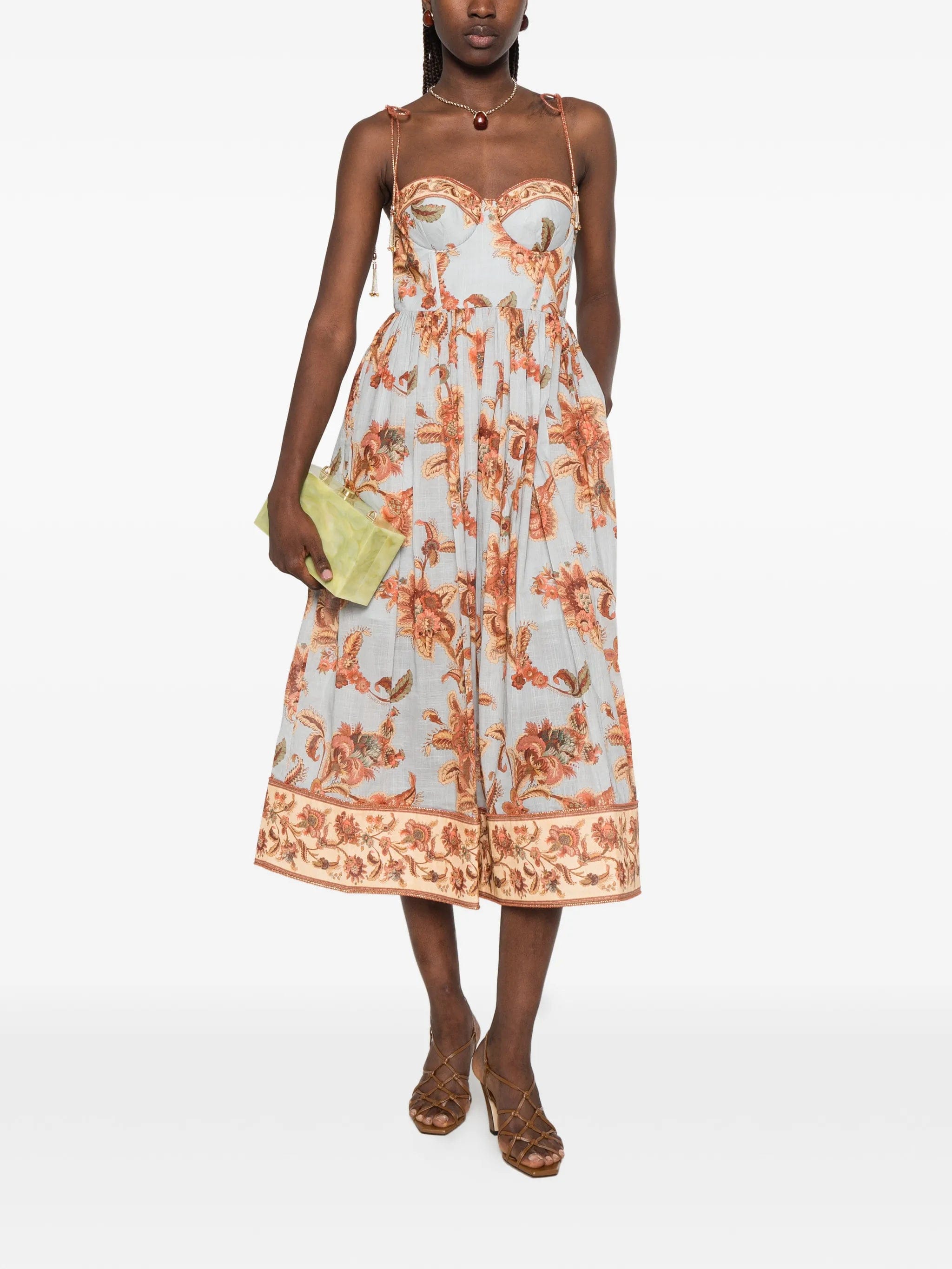 Zimmermann Aster floral - print corset midi dress