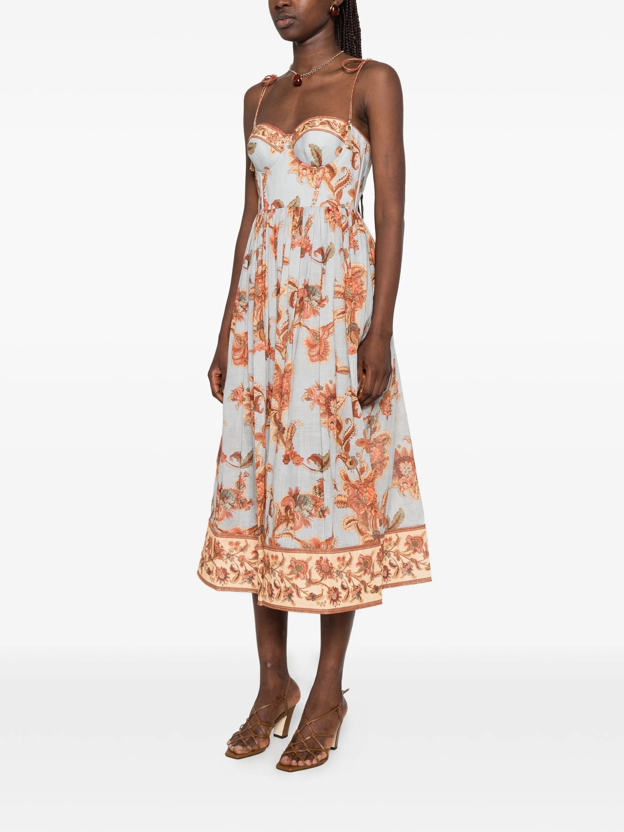 Zimmermann Aster floral - print corset midi dress