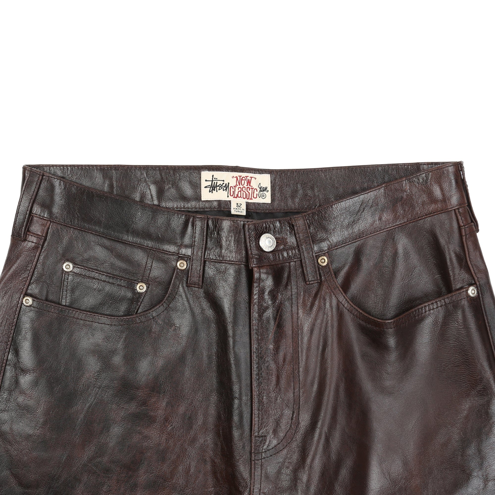 STÜSSY New Classic Jeans Leather - Dark Brown