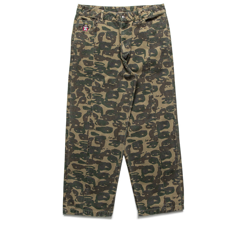 Kidsuper Face Camo Wide Leg Jean - Dark Green