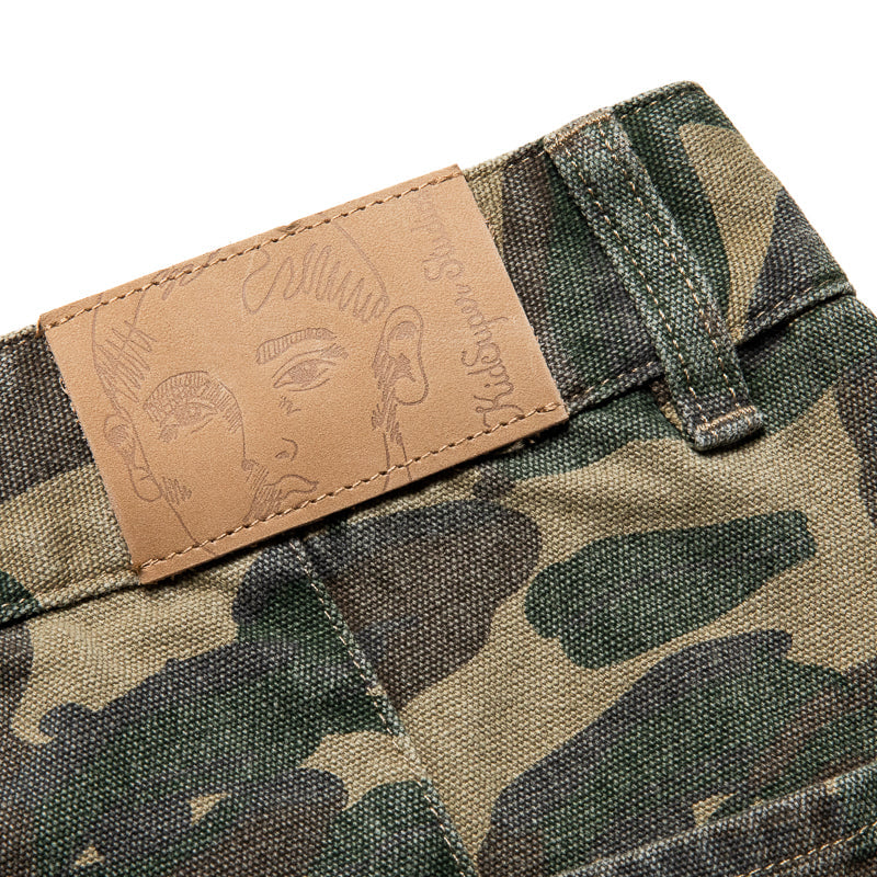 Kidsuper Face Camo Wide Leg Jean - Dark Green