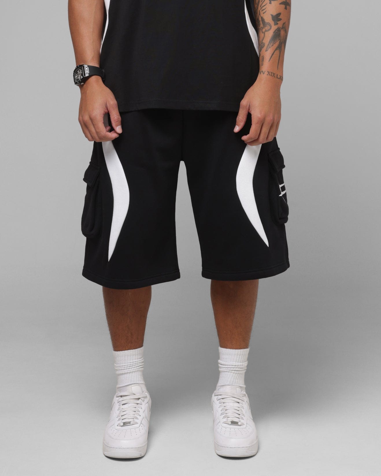 Loiter Hybrid Tek Cargo Shorts Black