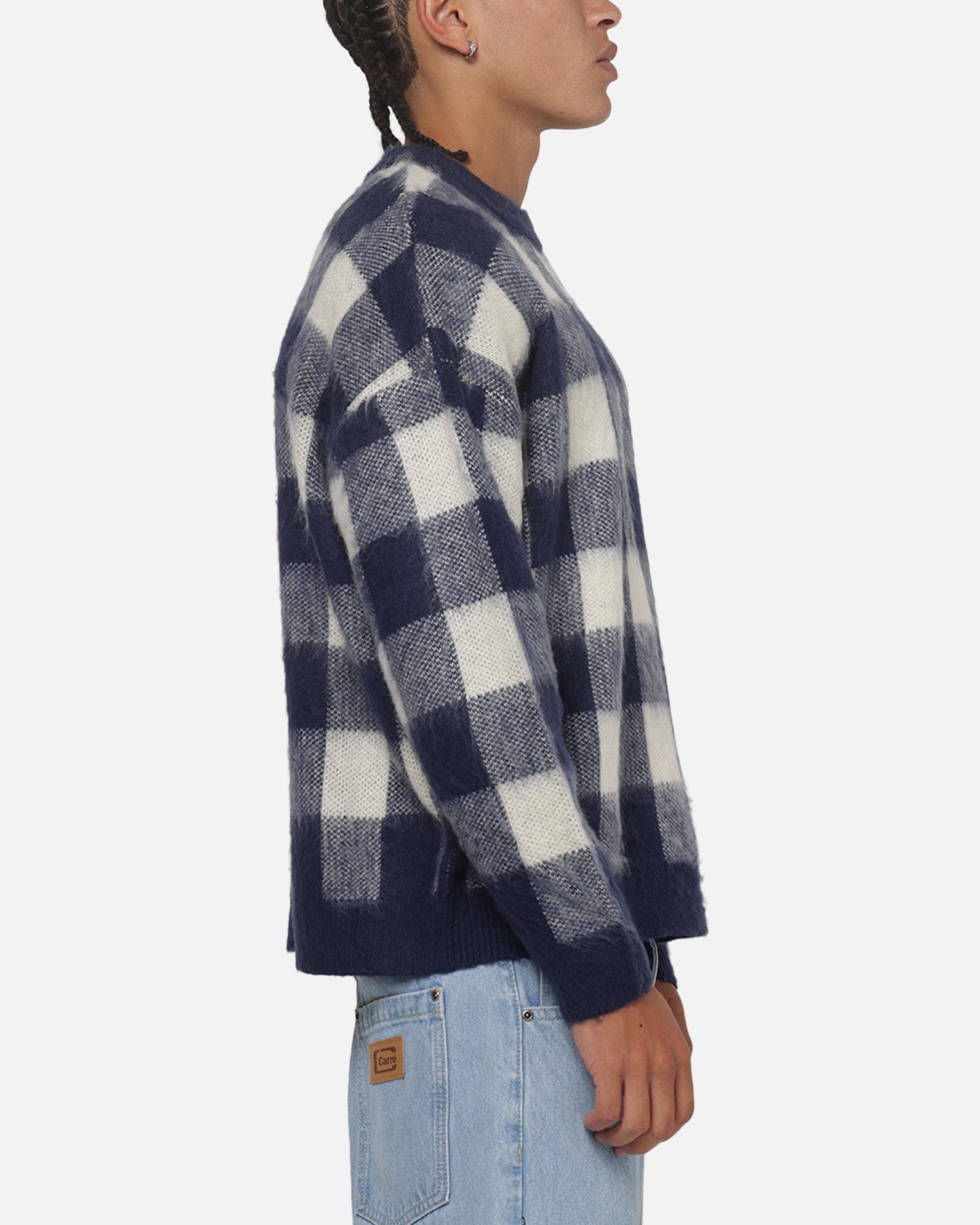Carre Ombre Knitted Jumper Navy Plaid