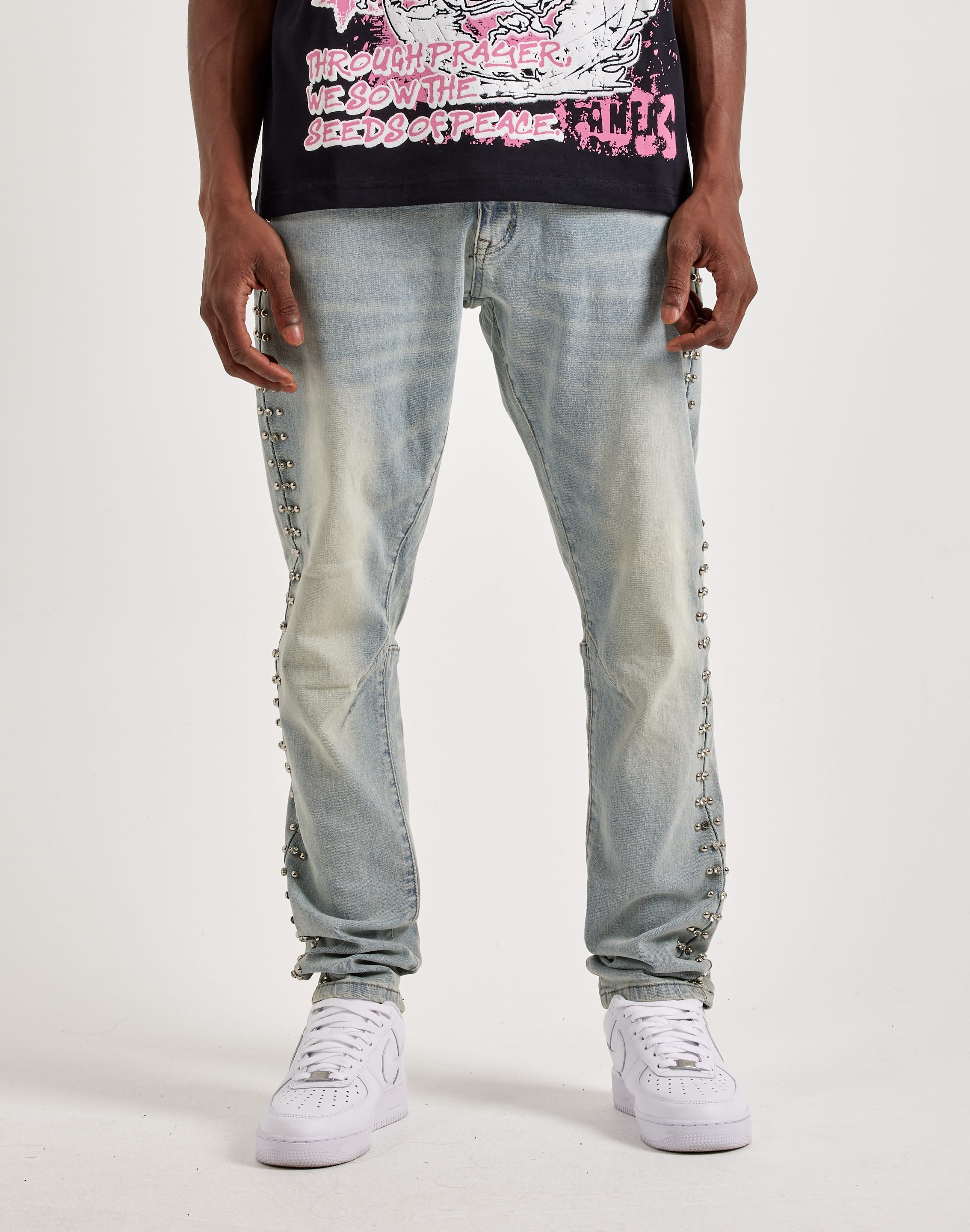 Kloud 9 Rhinestone Slim Denim Jeans