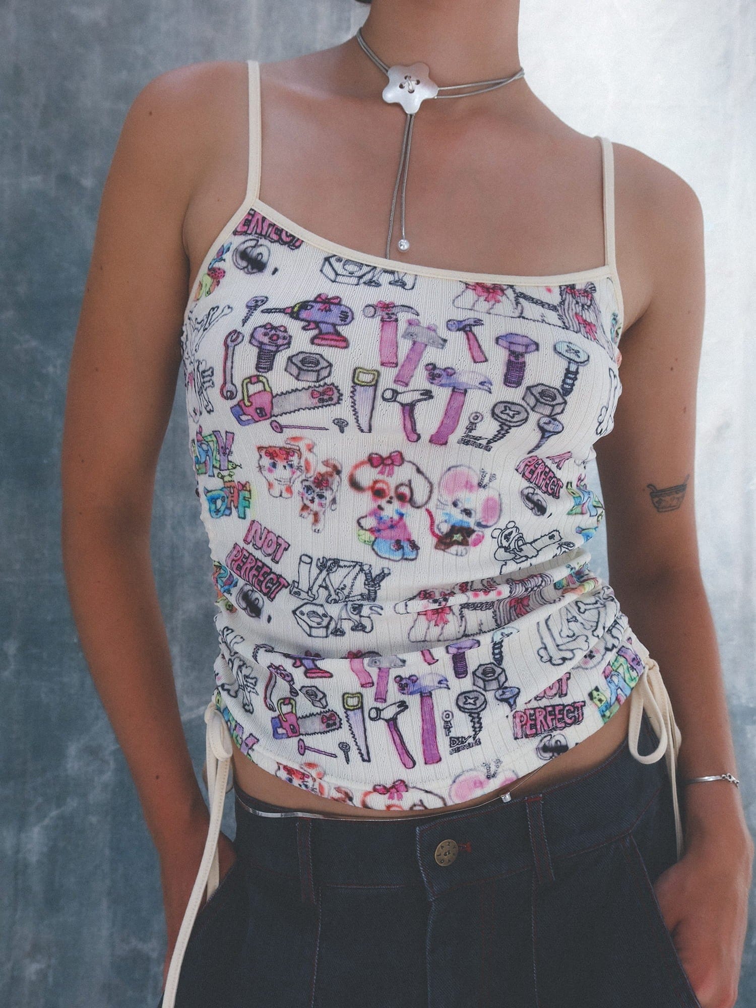 Lazy Oaf Not Perfect Ruched Vest