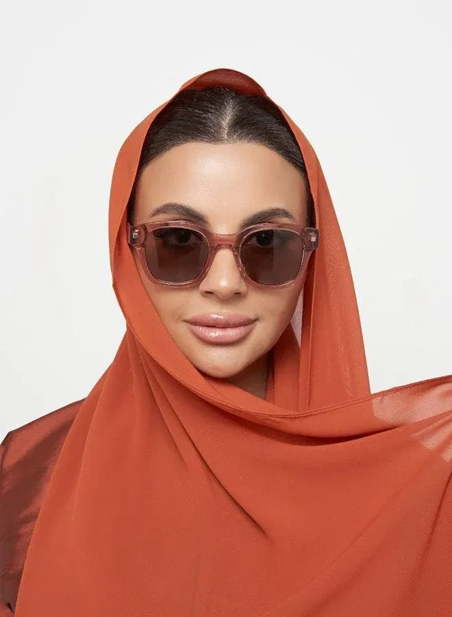 30Sundays CANYON,Women Sunglasses, Square Sunglasses, UV Protection: UV400 (Pink,Brown) for Women | Best Price UAE