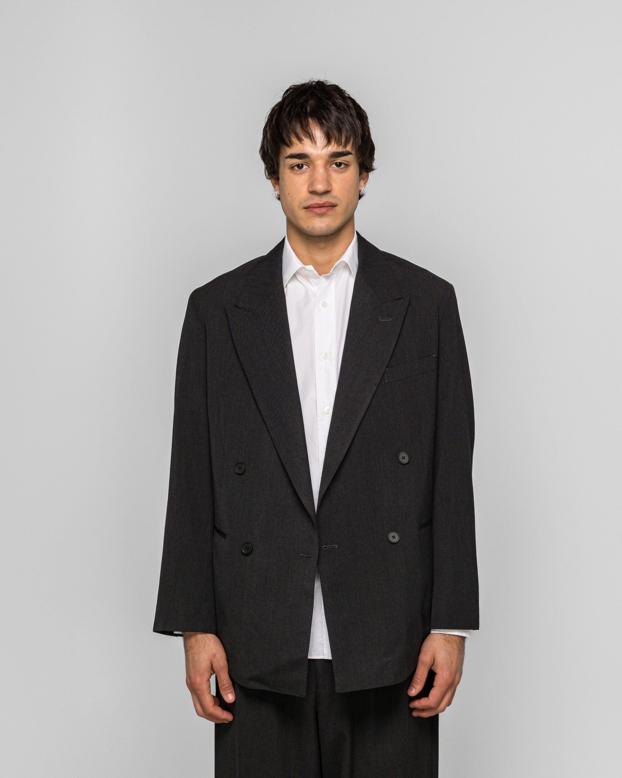 A.presse Wool Double Breasted Jacket - Charcoal